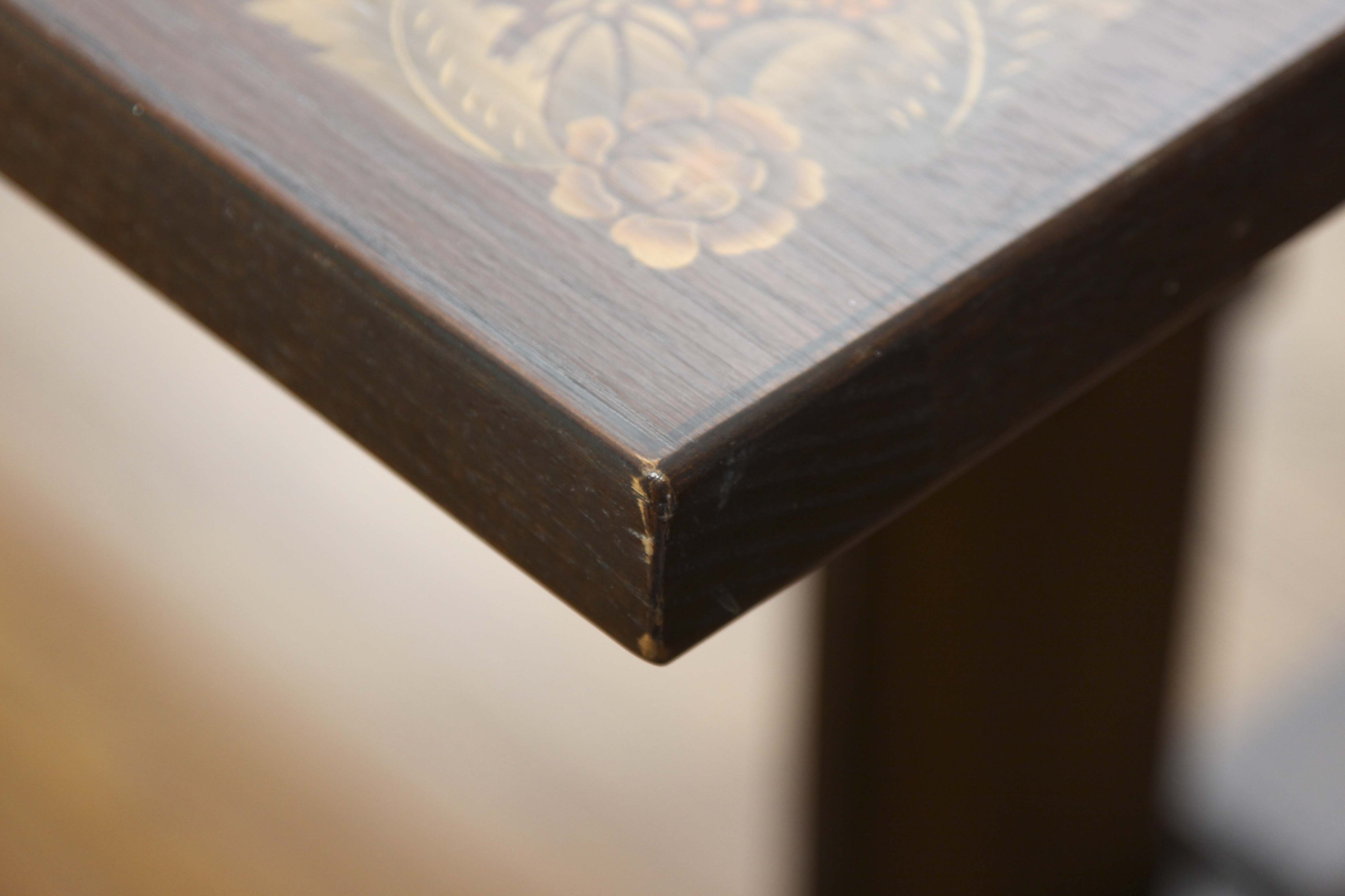 Vintage Trestle Table and Four Ladderback Chairs.