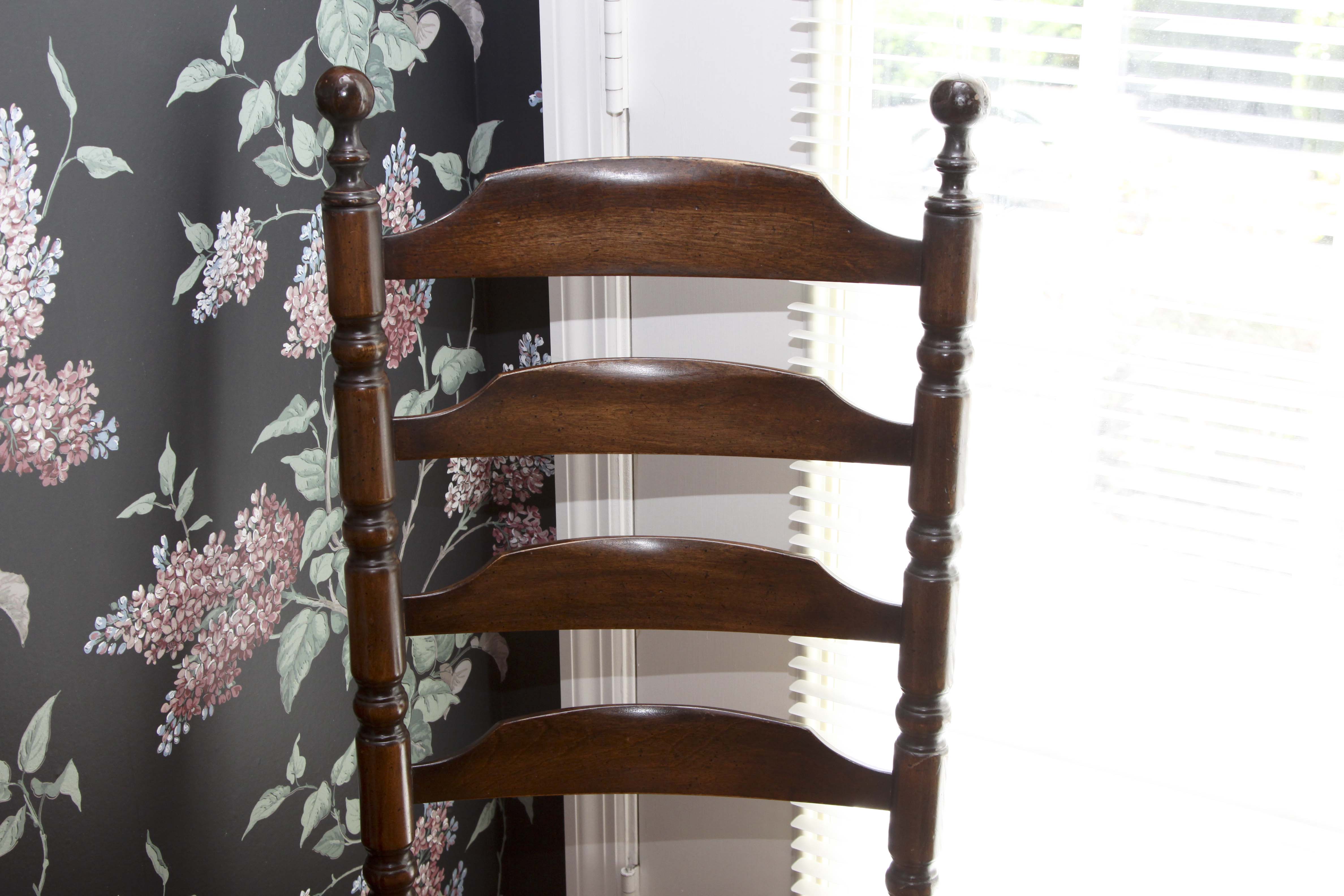 Vintage Trestle Table and Four Ladderback Chairs.