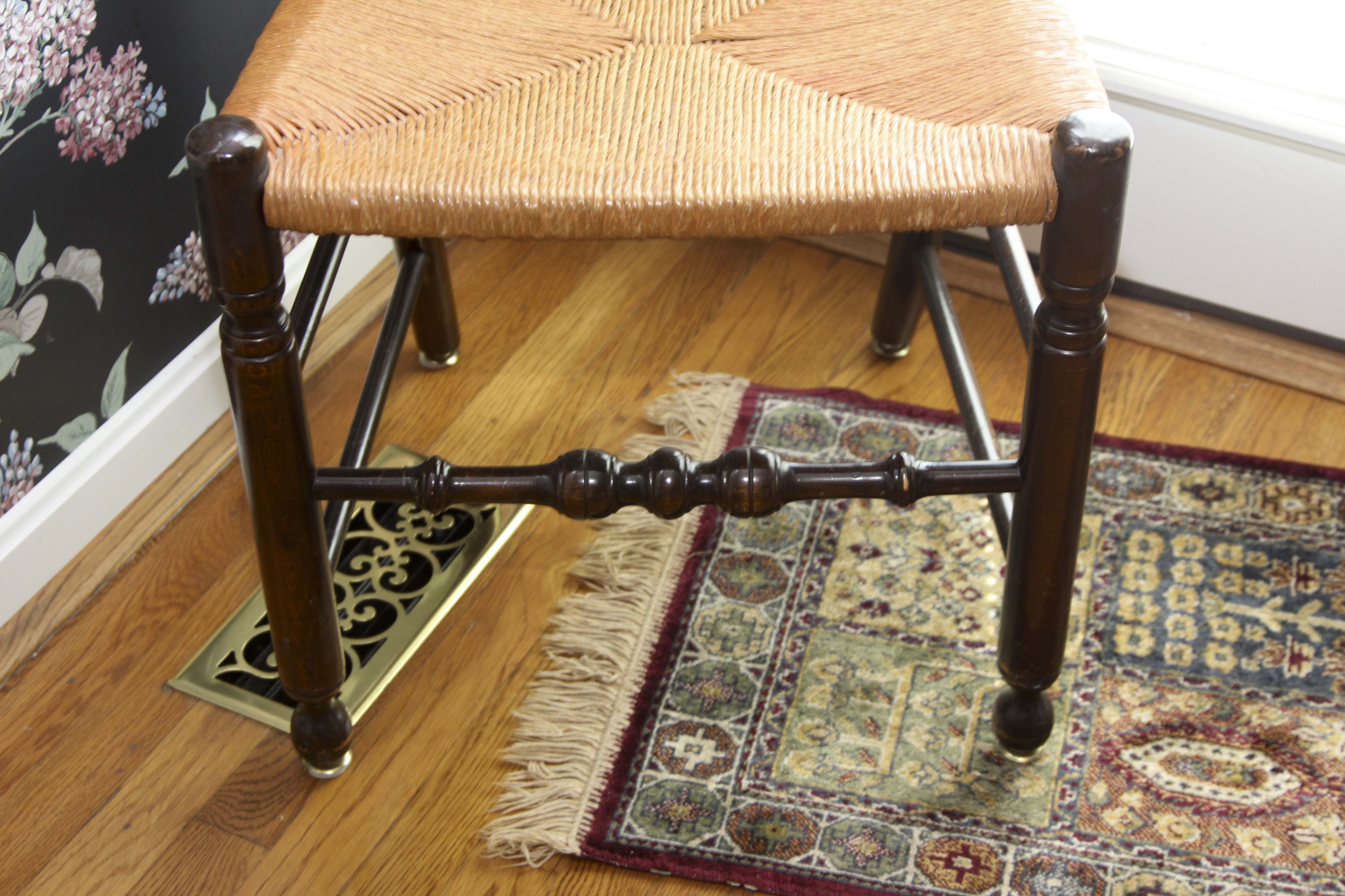 Vintage Trestle Table and Four Ladderback Chairs.