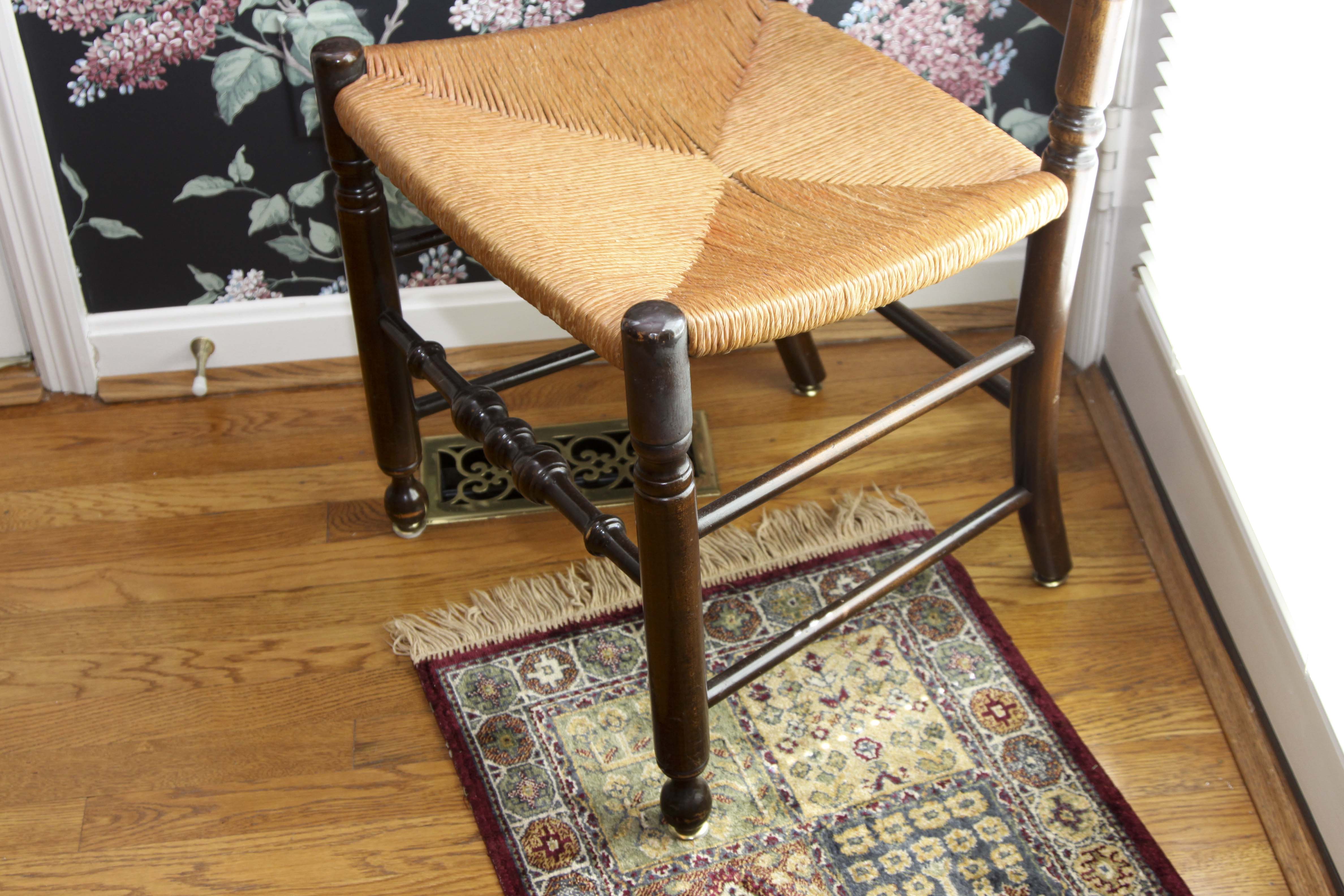 Vintage Trestle Table and Four Ladderback Chairs.