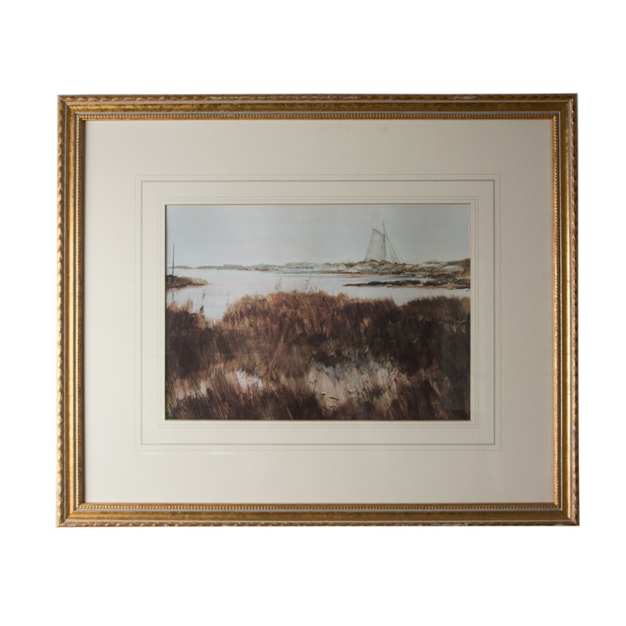 Ocean Landscape Offset Lithograph