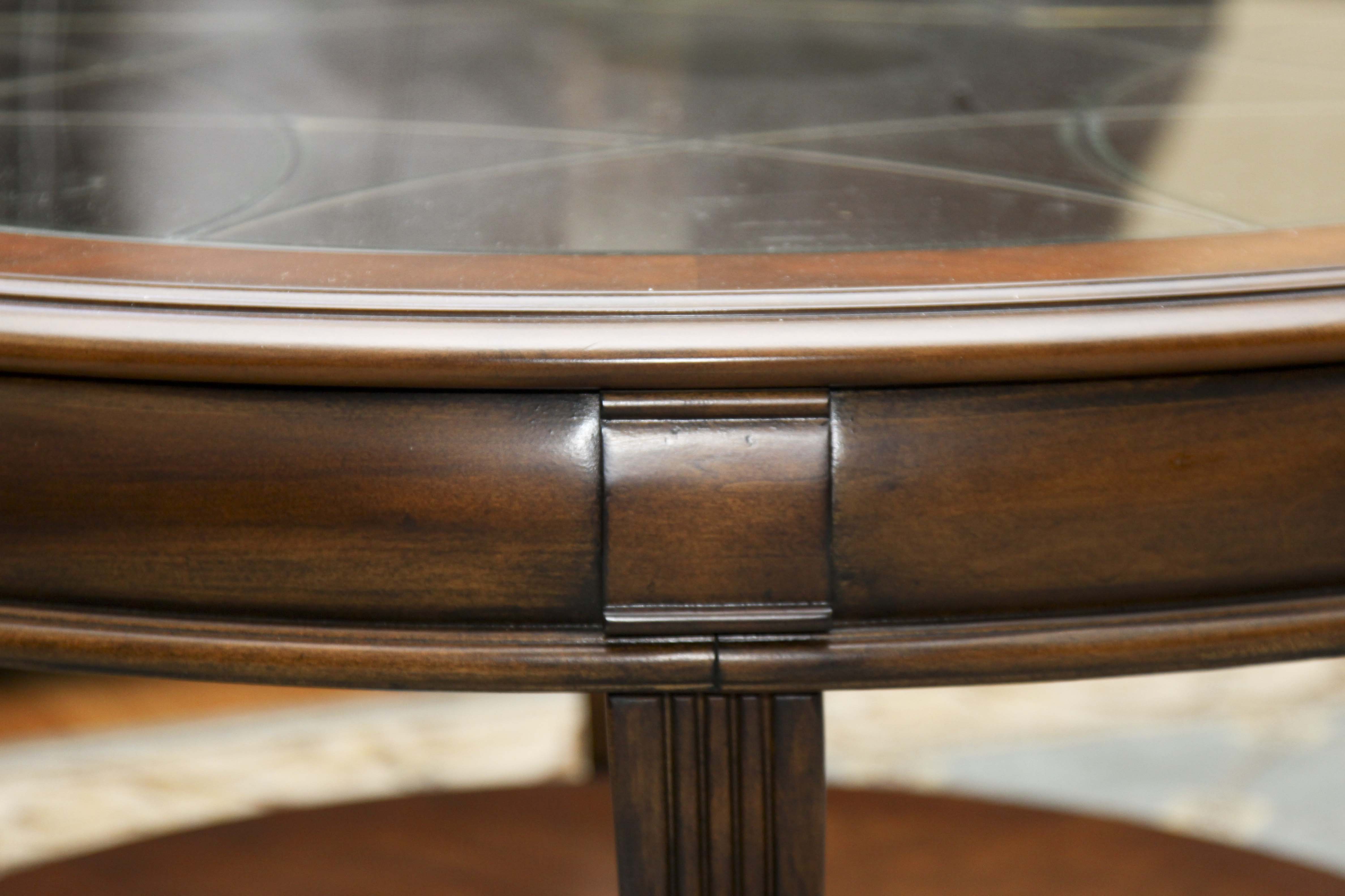 Round Beveled Glass Top Coffee Table