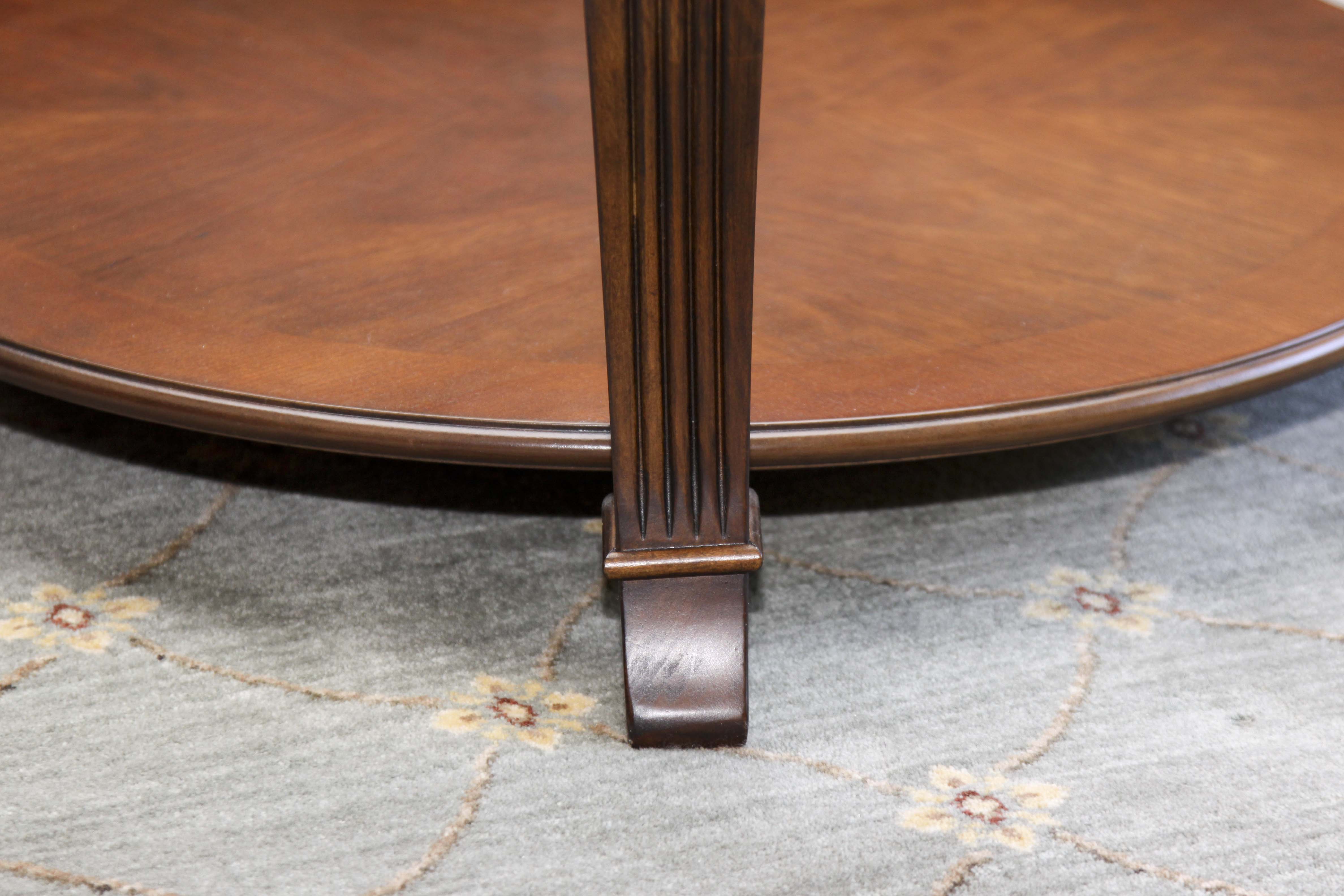 Round Beveled Glass Top Coffee Table