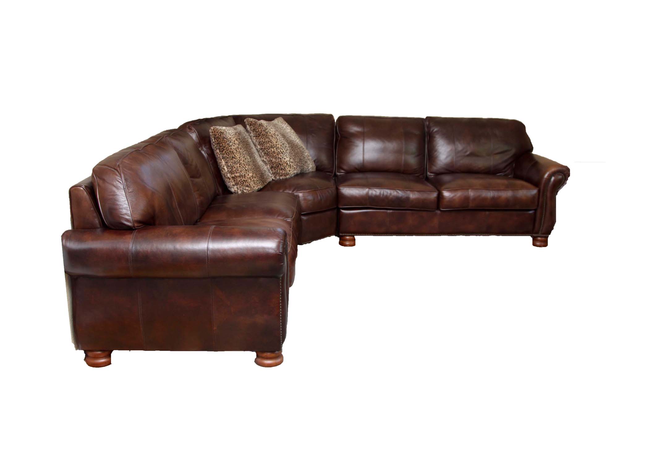 Thomasville Brown Leather Sectional Sofa
