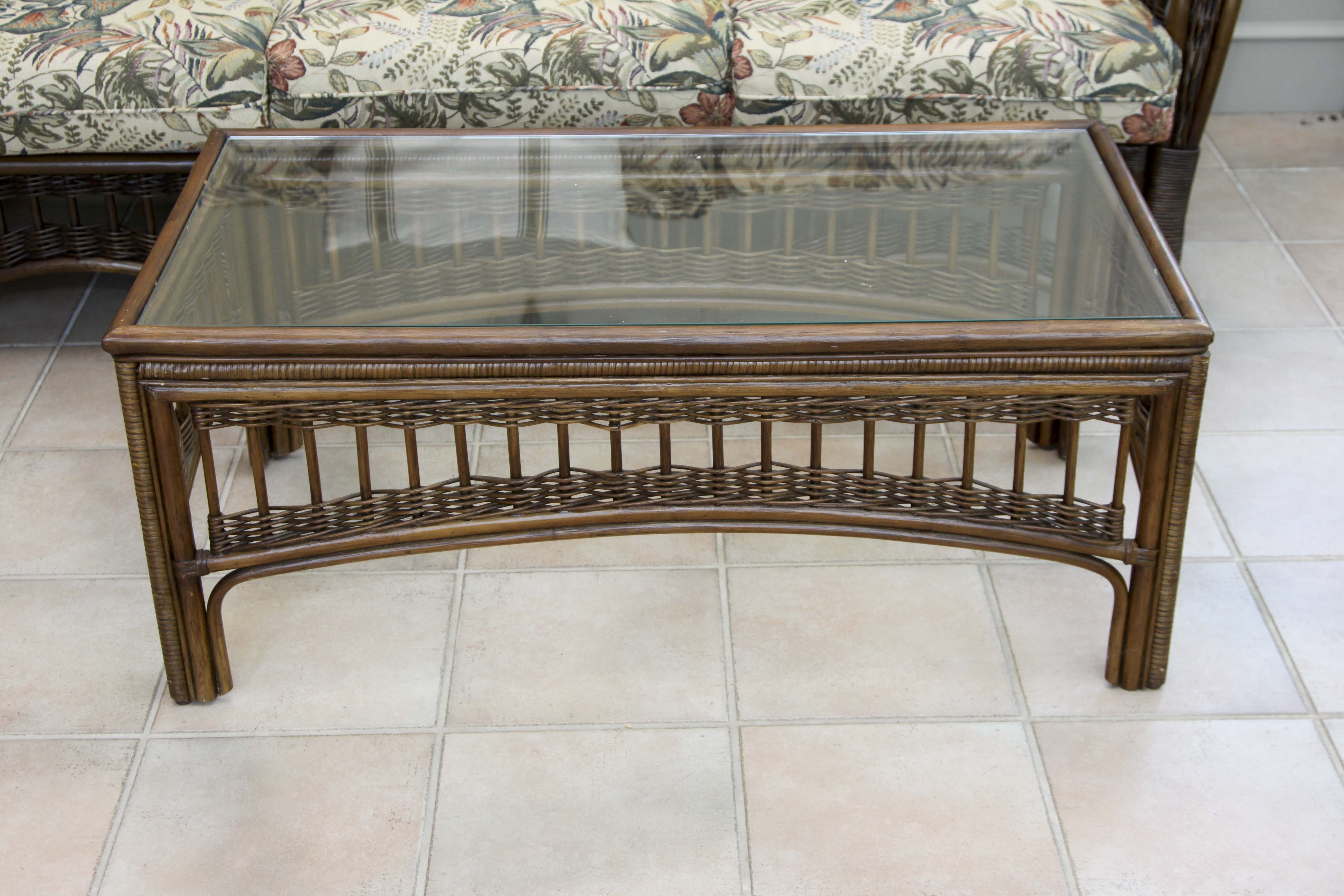 Wicker Sofa and Coffee Table