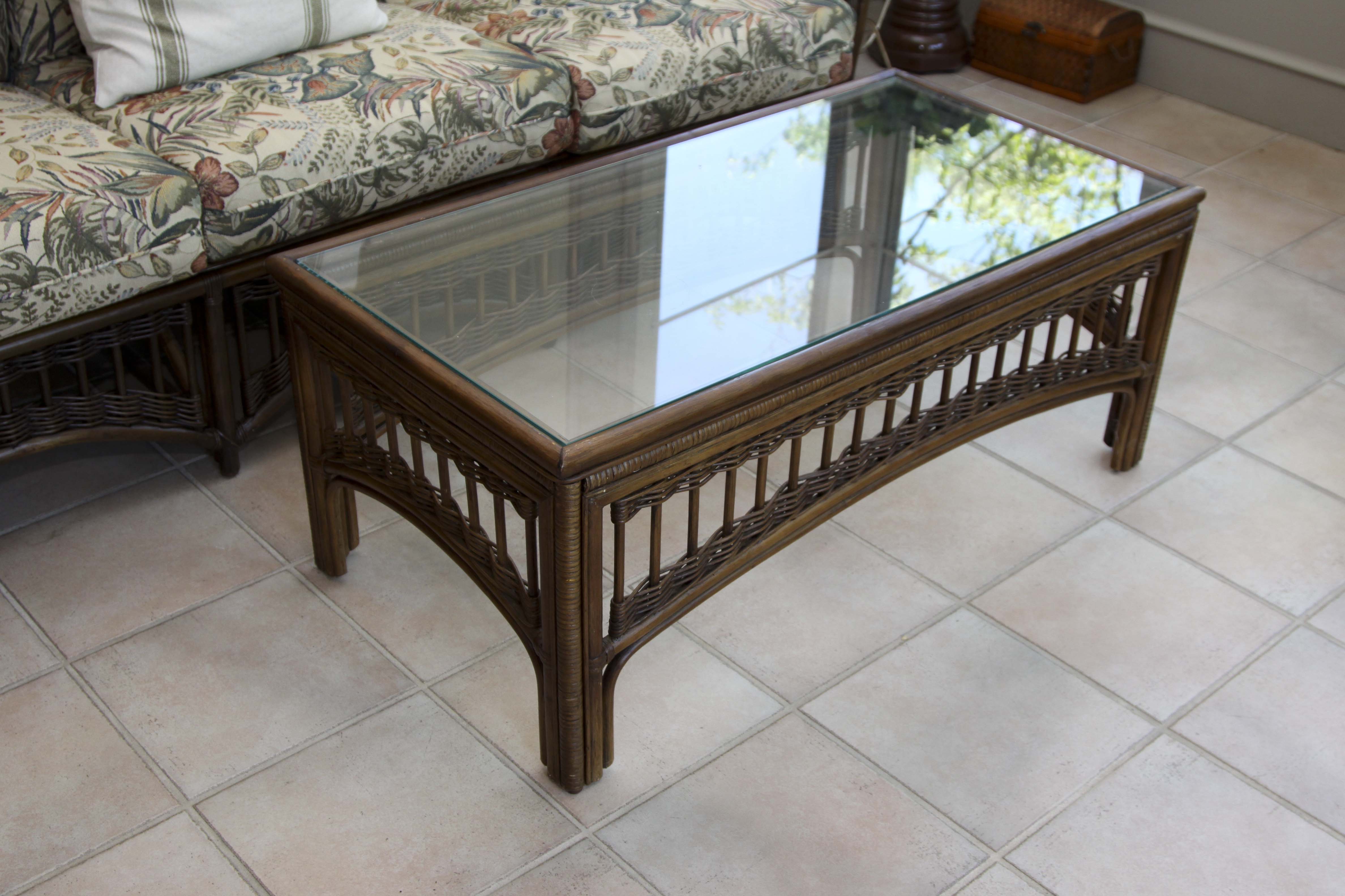 Wicker Sofa and Coffee Table