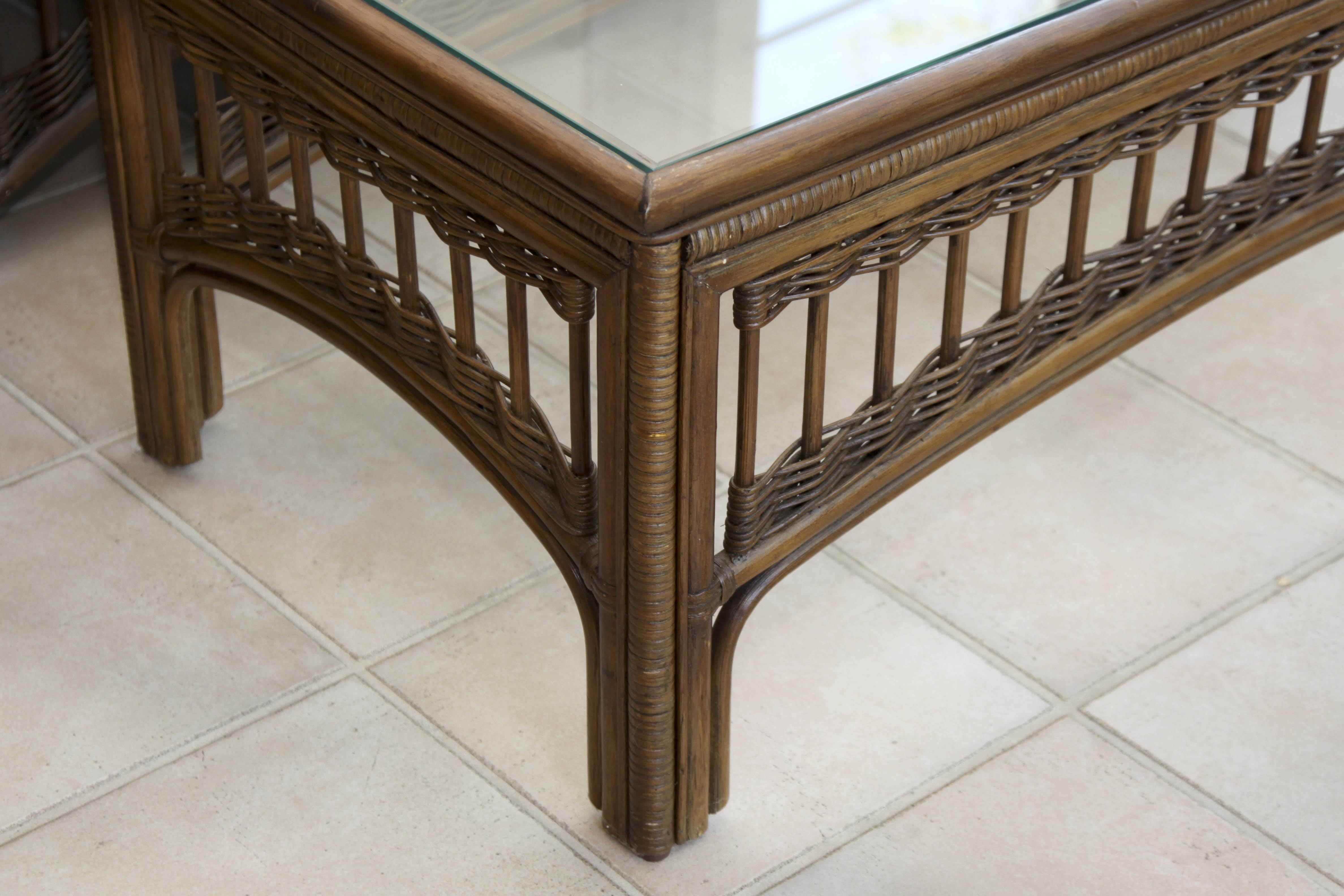 Wicker Sofa and Coffee Table