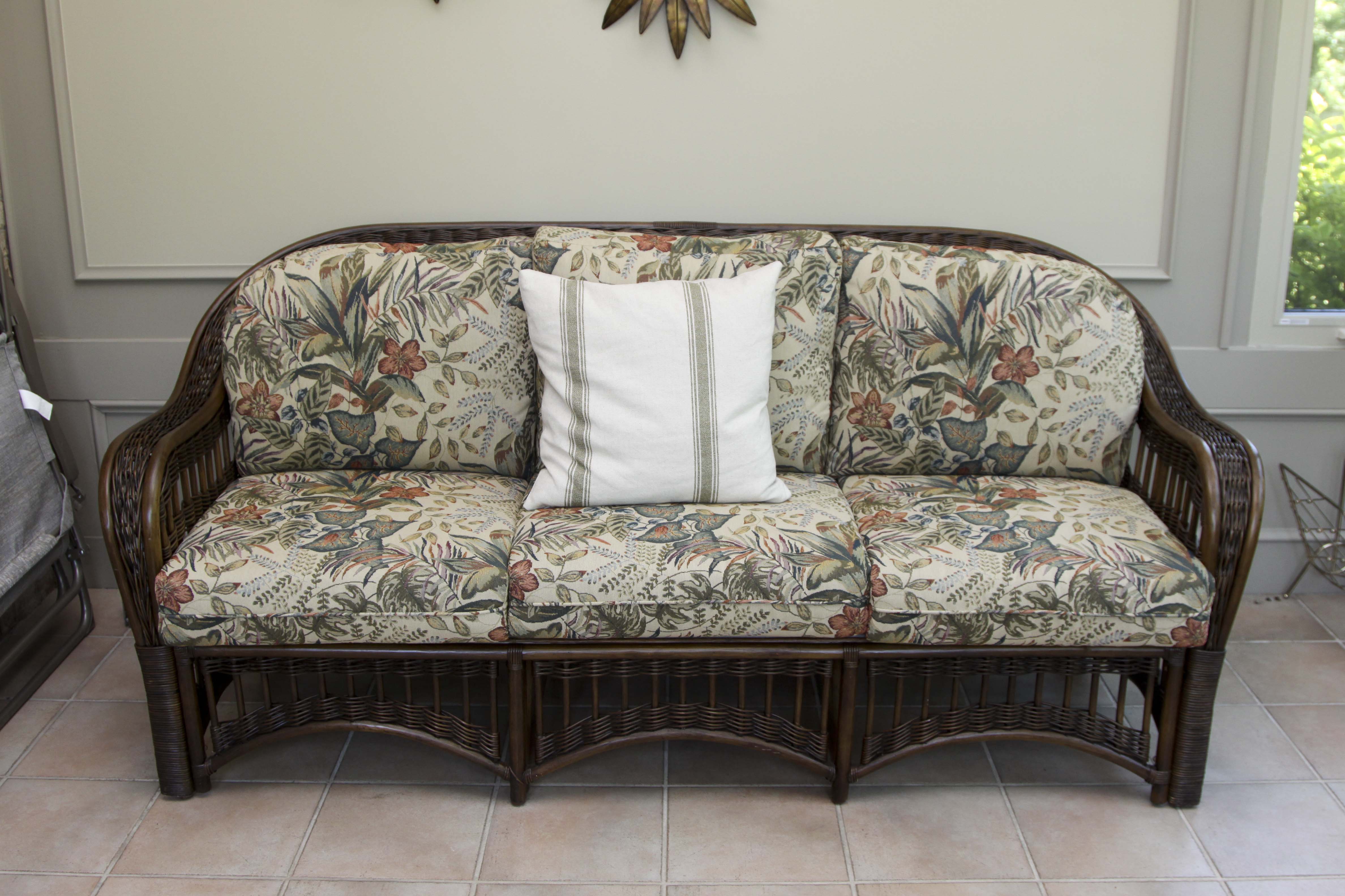 Wicker Sofa and Coffee Table