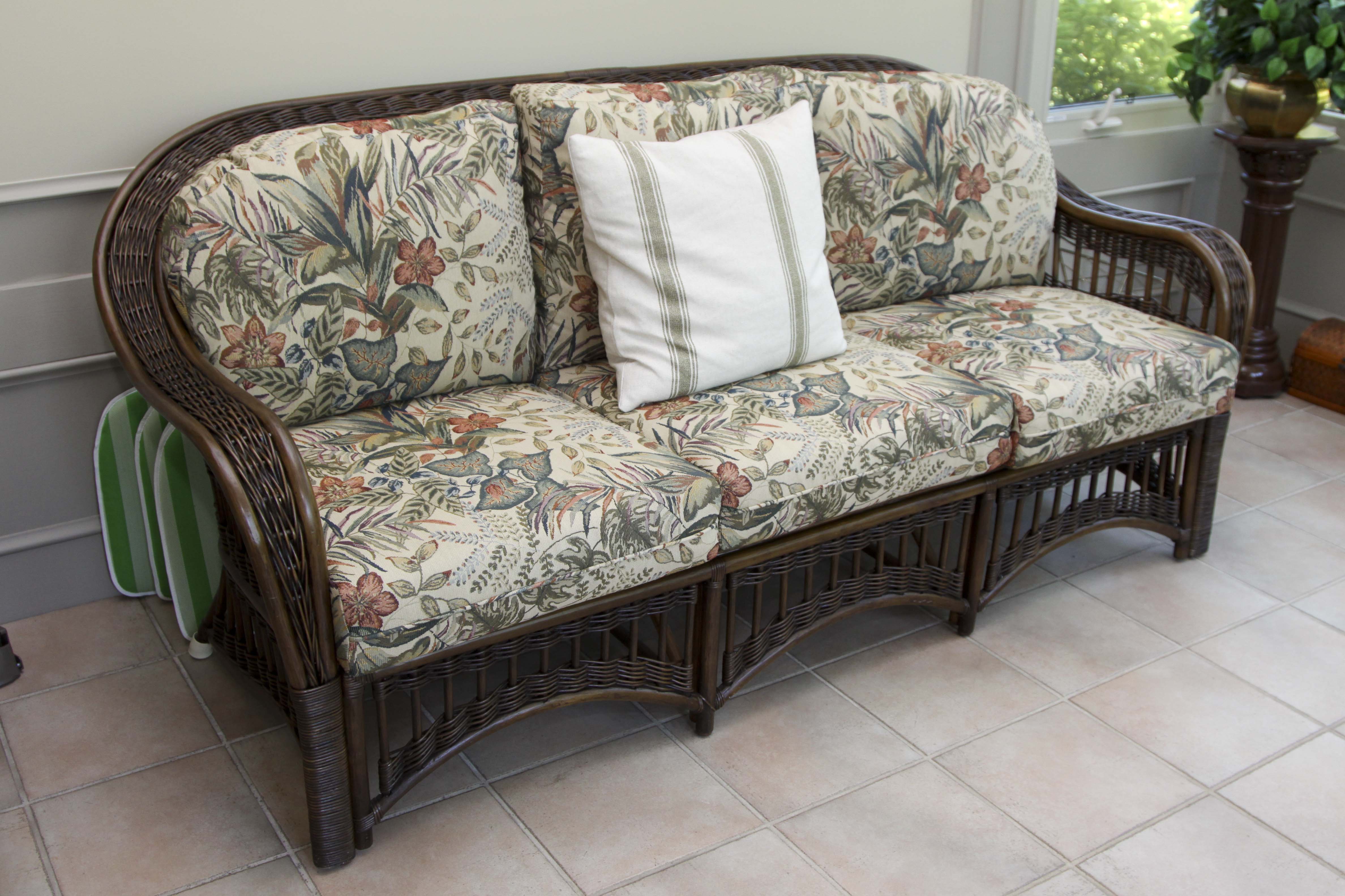 Wicker Sofa and Coffee Table