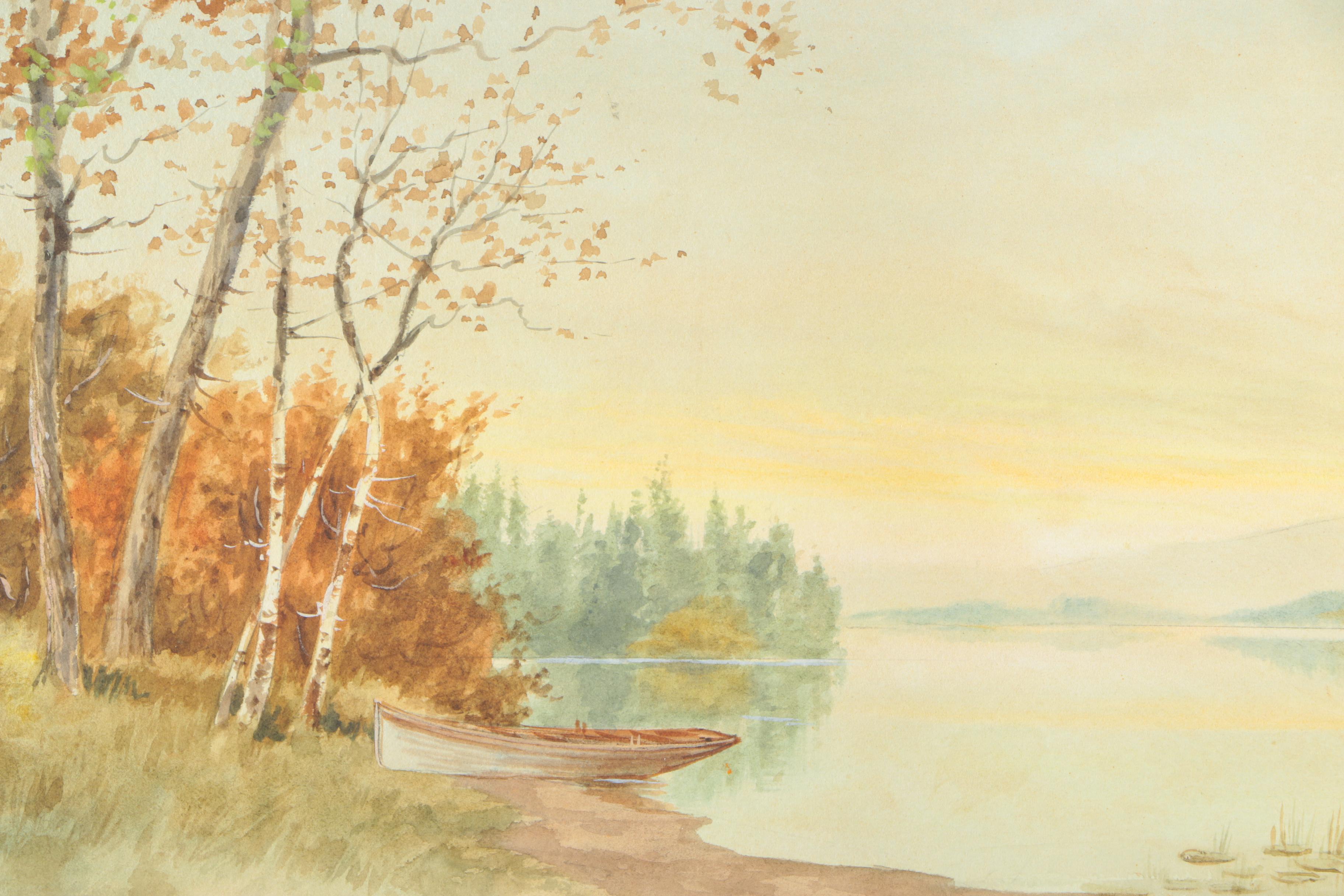 Gordon Watercolor and Gouache Painting of Landscape