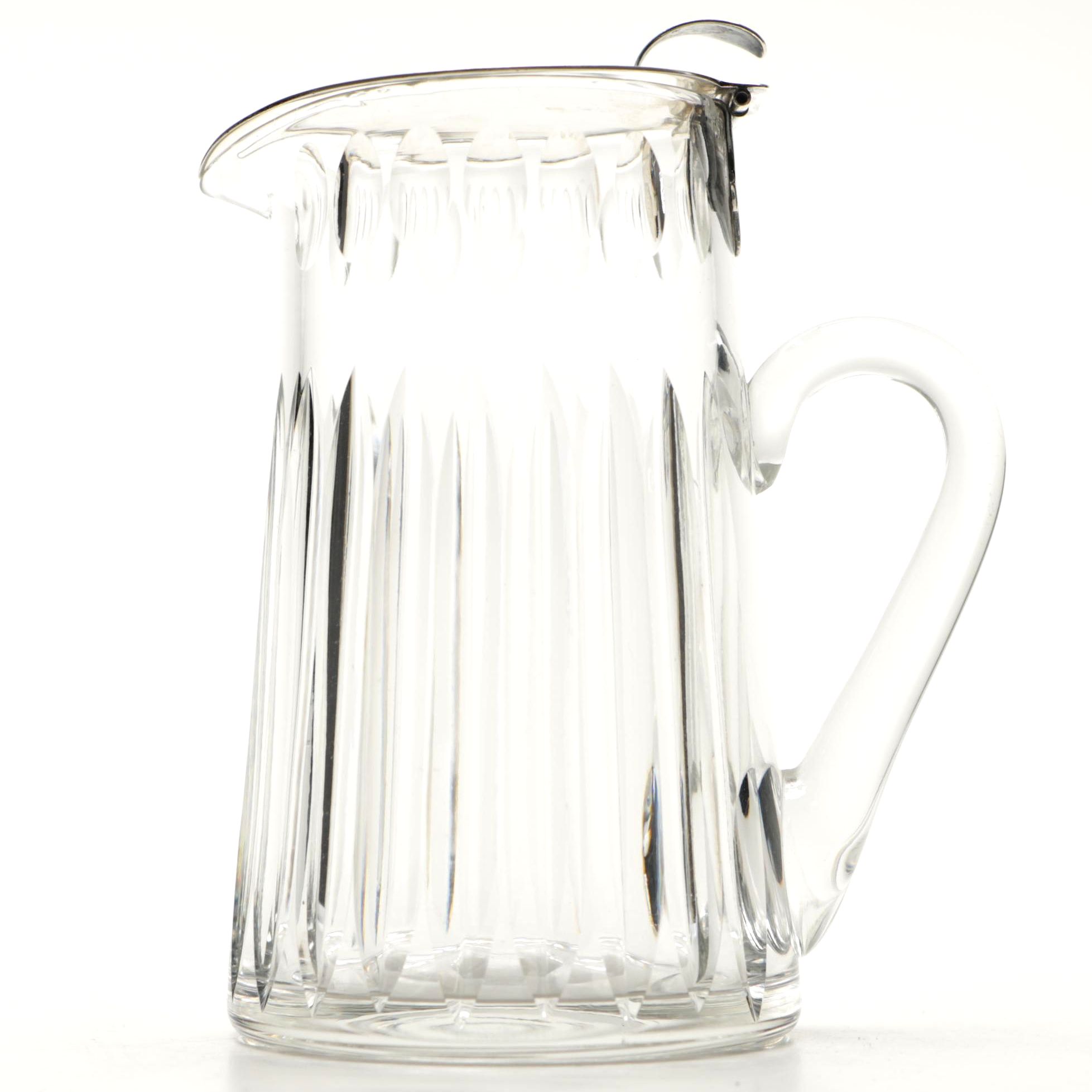 Hawke Crystal Creamer With Sterling Silver Lid