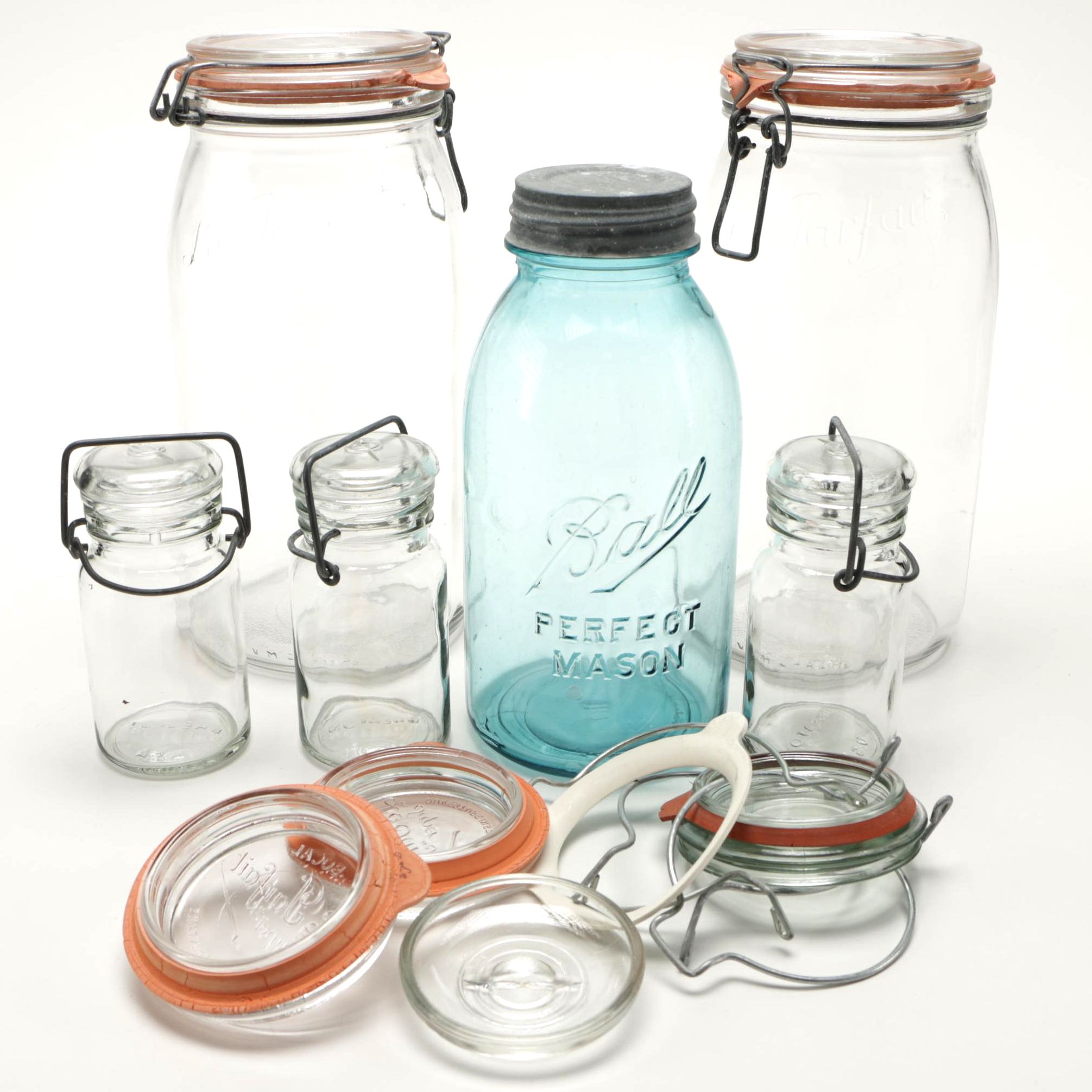 Glass Canning Jars Including Ball "Perfect Mason"