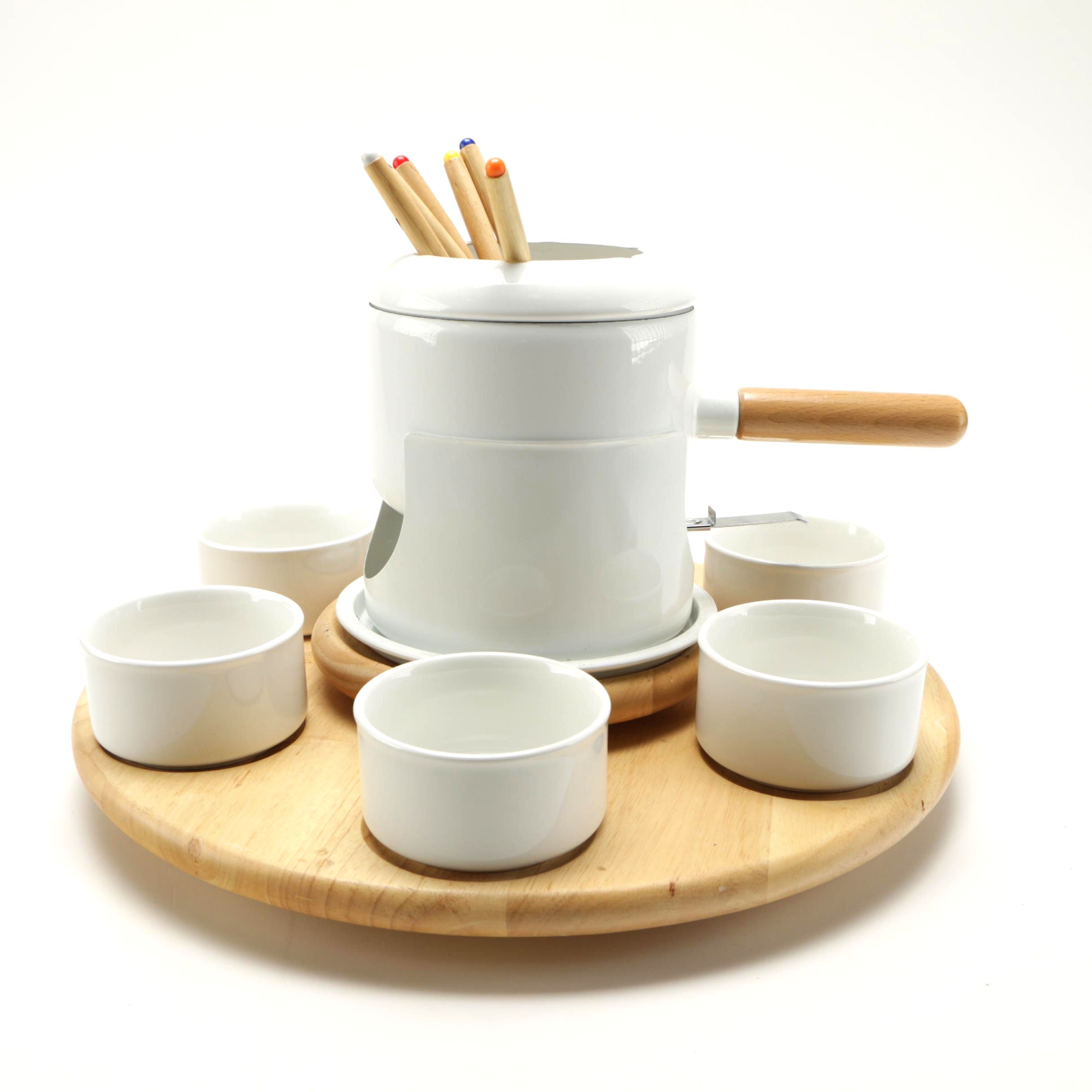 White Fondue Set