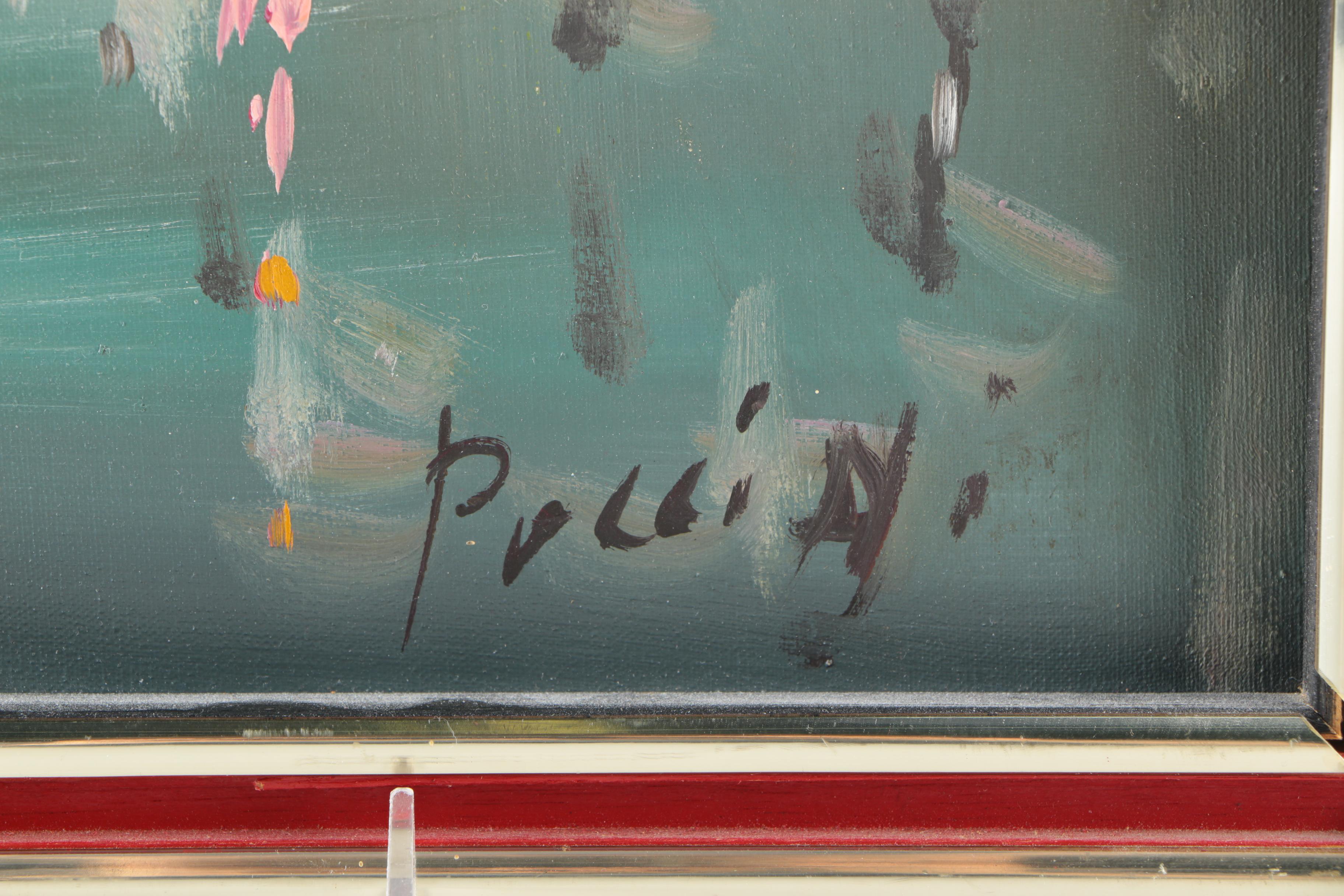 Puccini Oil Painting on Canvas of Parisian Scene