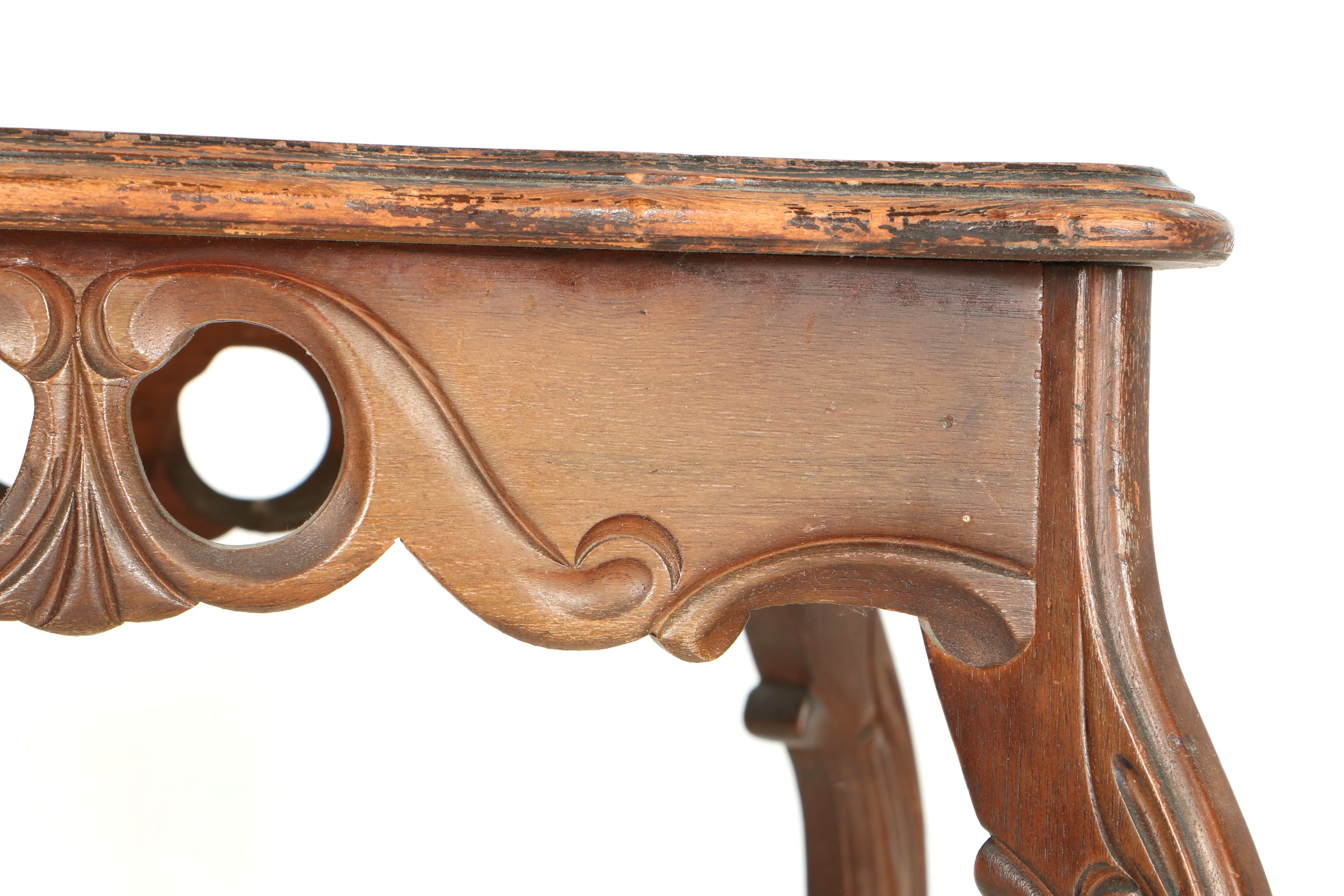 Vintage Provincial Louis XV Style Stand With Marquetry Top