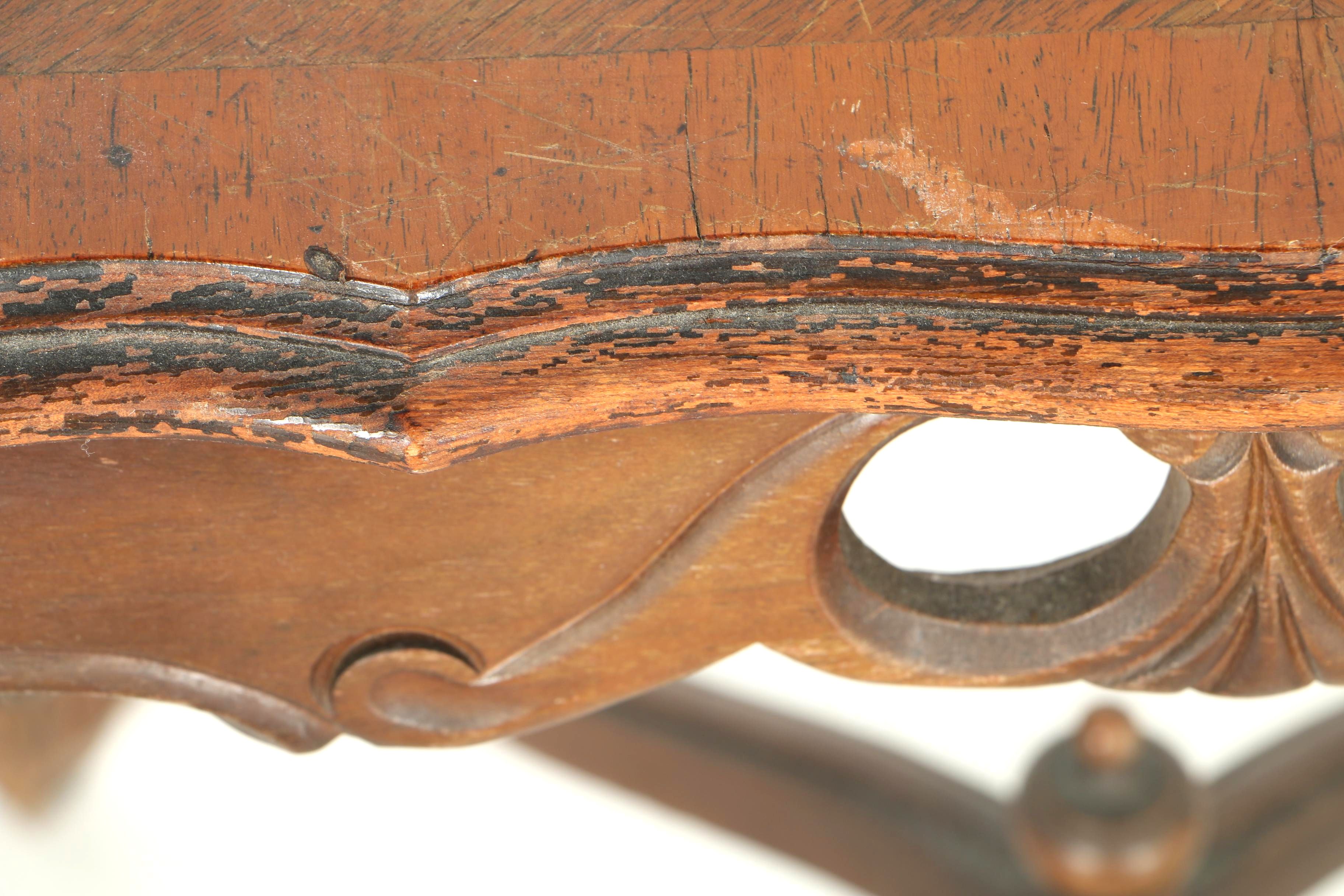 Vintage Provincial Louis XV Style Stand With Marquetry Top