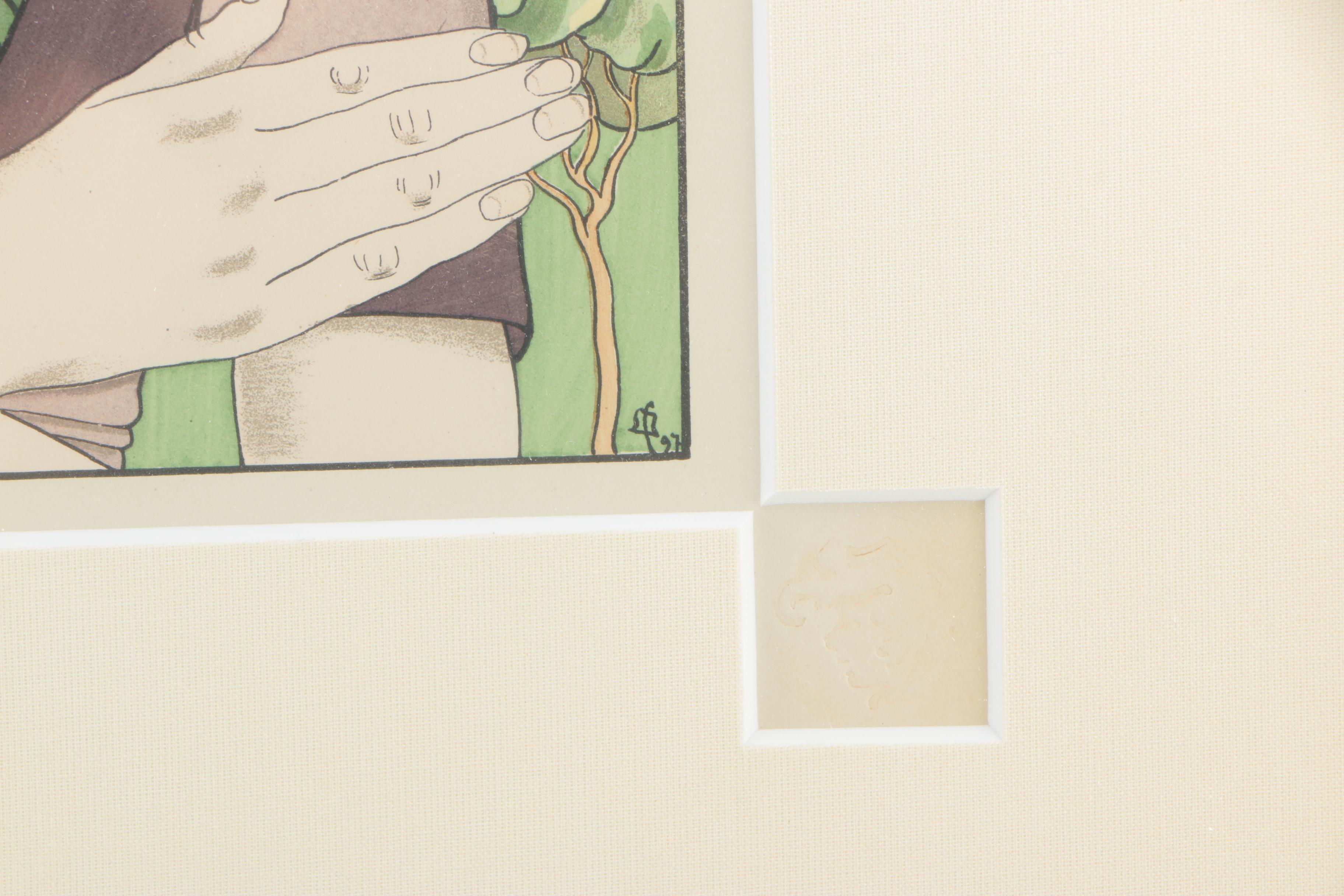 Lithograph After Franz Melchers "The Phalene of the Sea Islands"