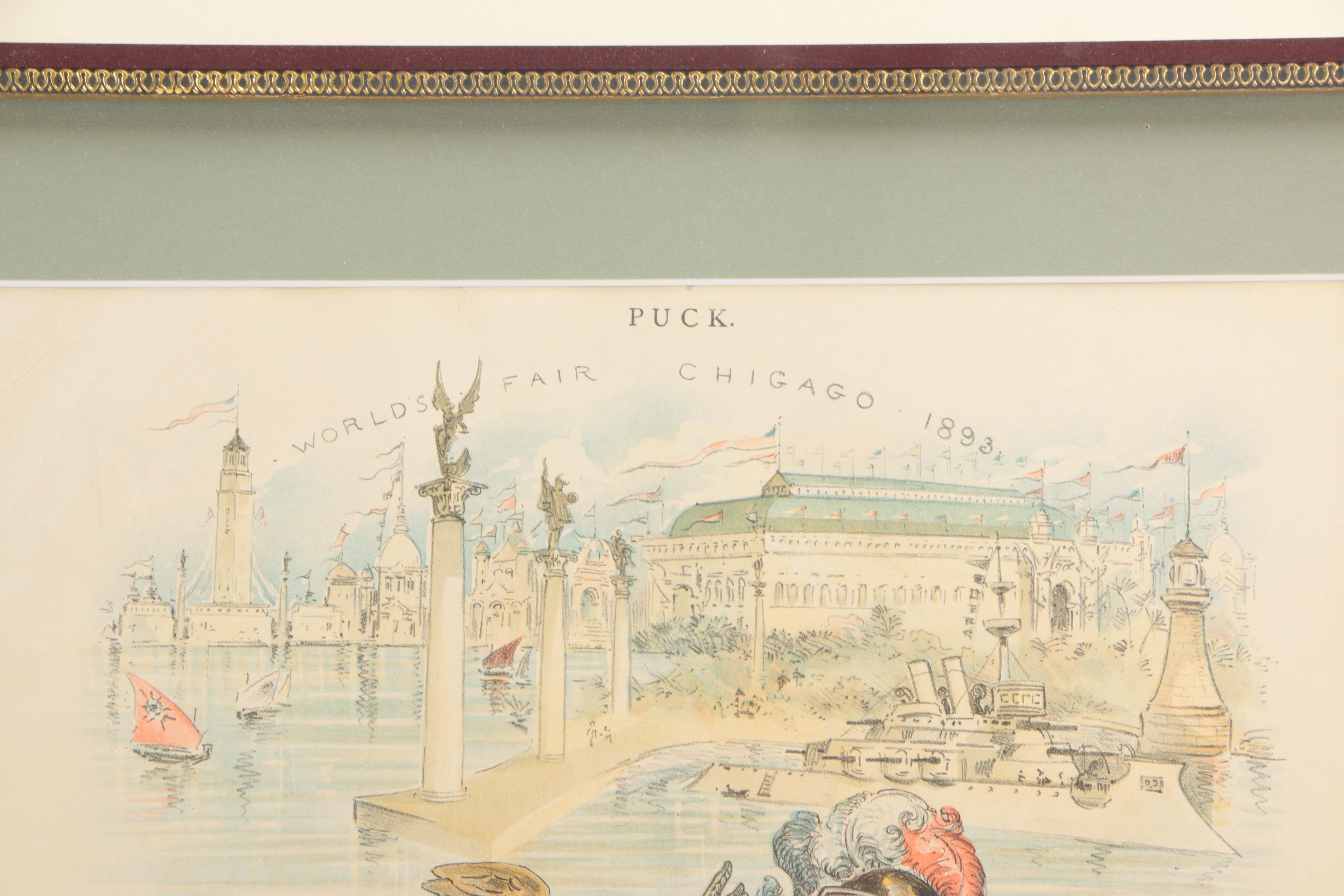 Lithograph After William Allen Rogers "The Cue"