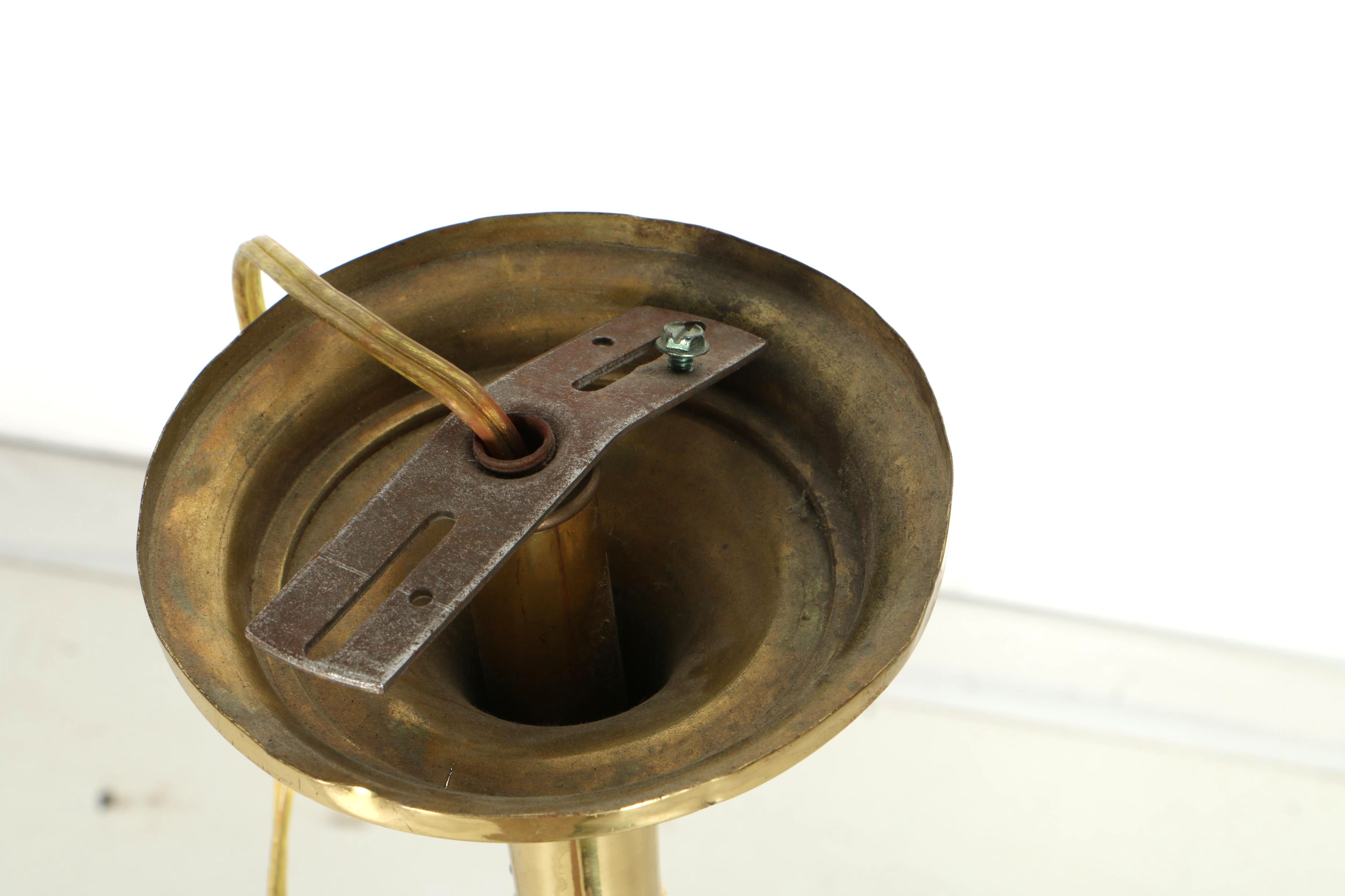 Glass Shade Brass Hanging Chandelier