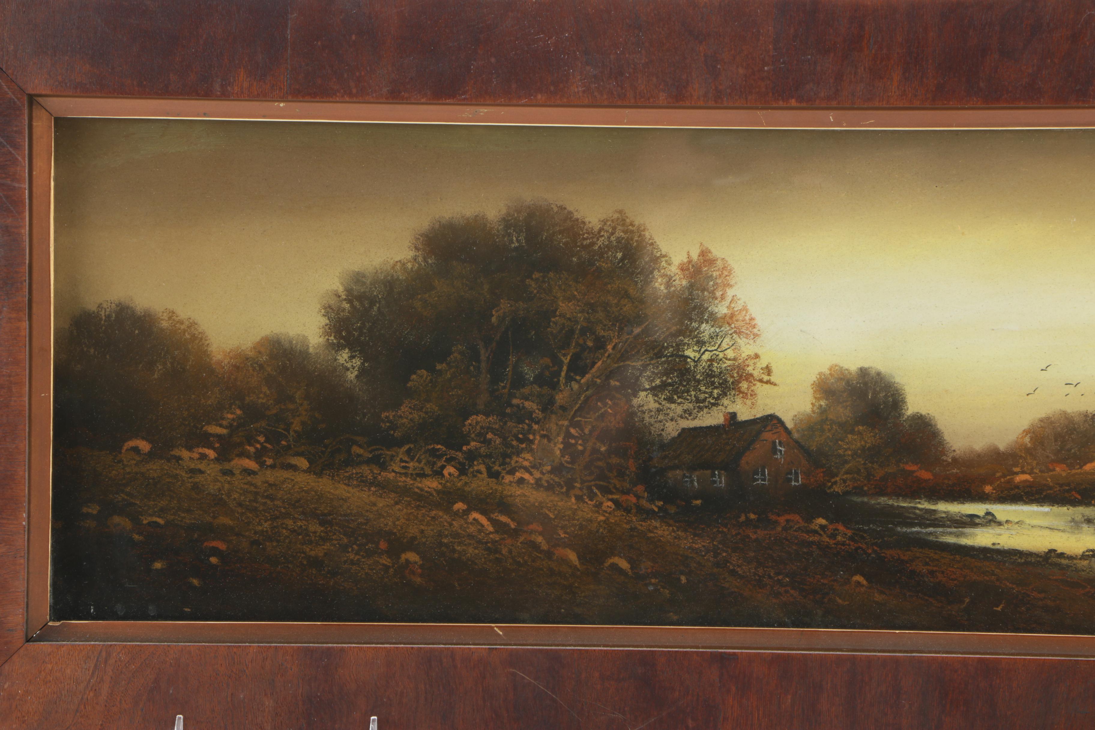 Pastel Drawing on Paper of Waterfront House