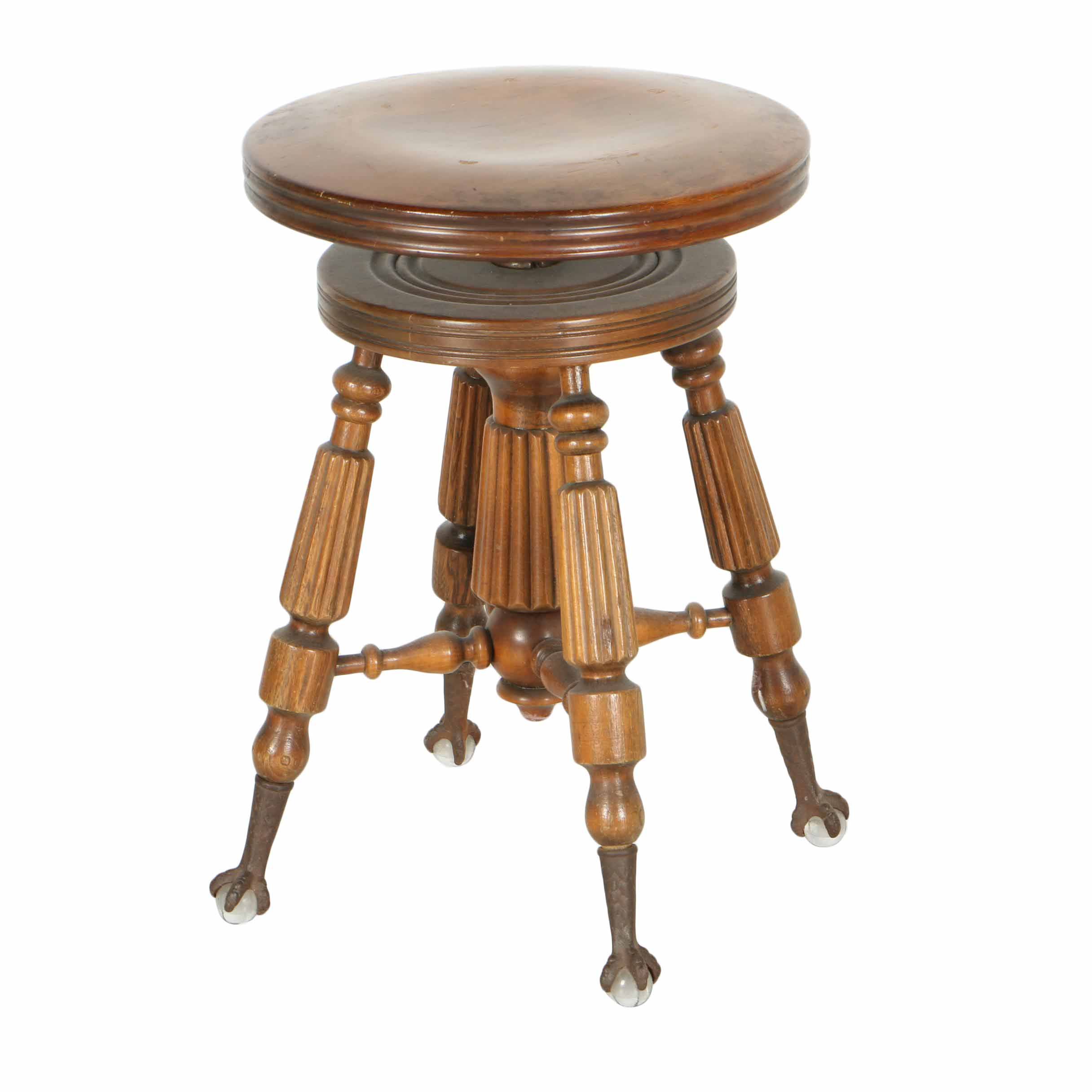 Antique Walnut Piano Stool by Dominion Organ and Piano Co. Ltd.