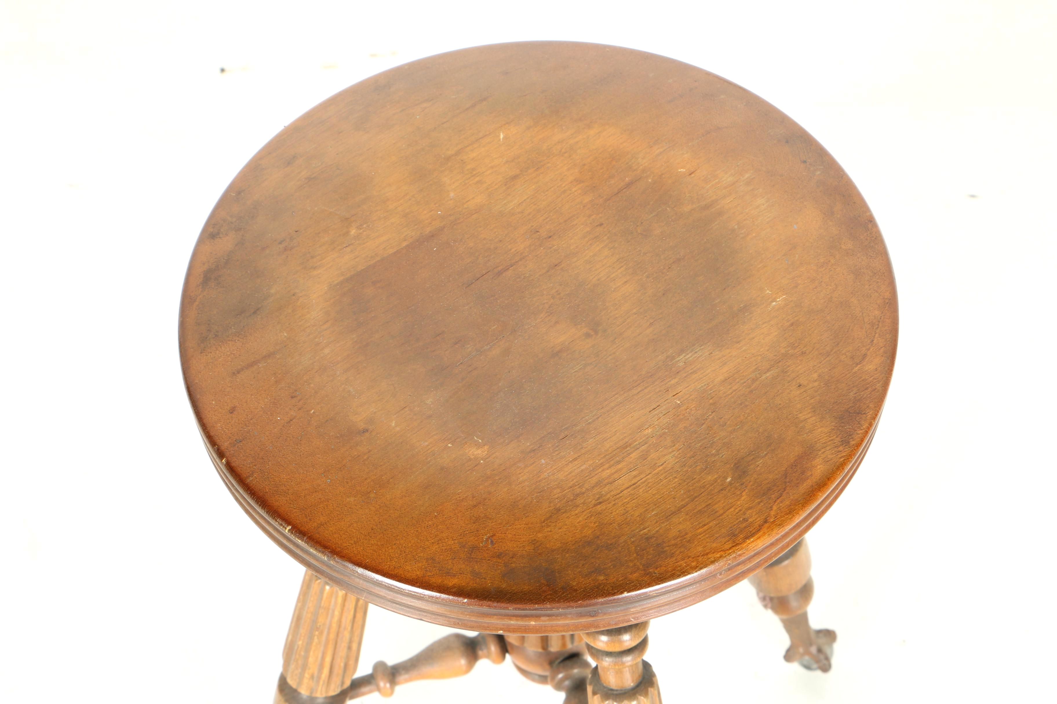 Antique Walnut Piano Stool by Dominion Organ and Piano Co. Ltd.