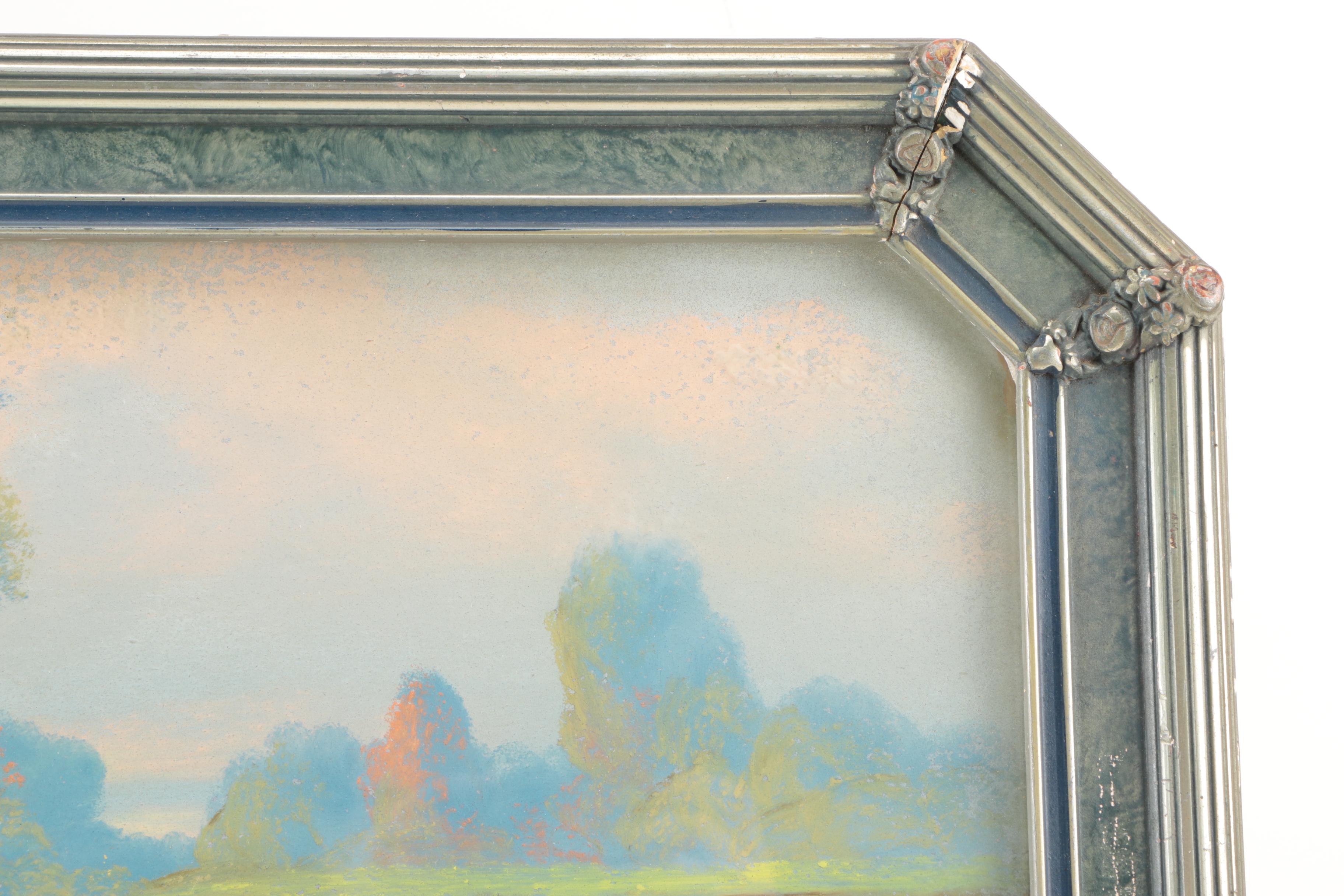 E. Matthews Pastel Drawing of Riverside Forest