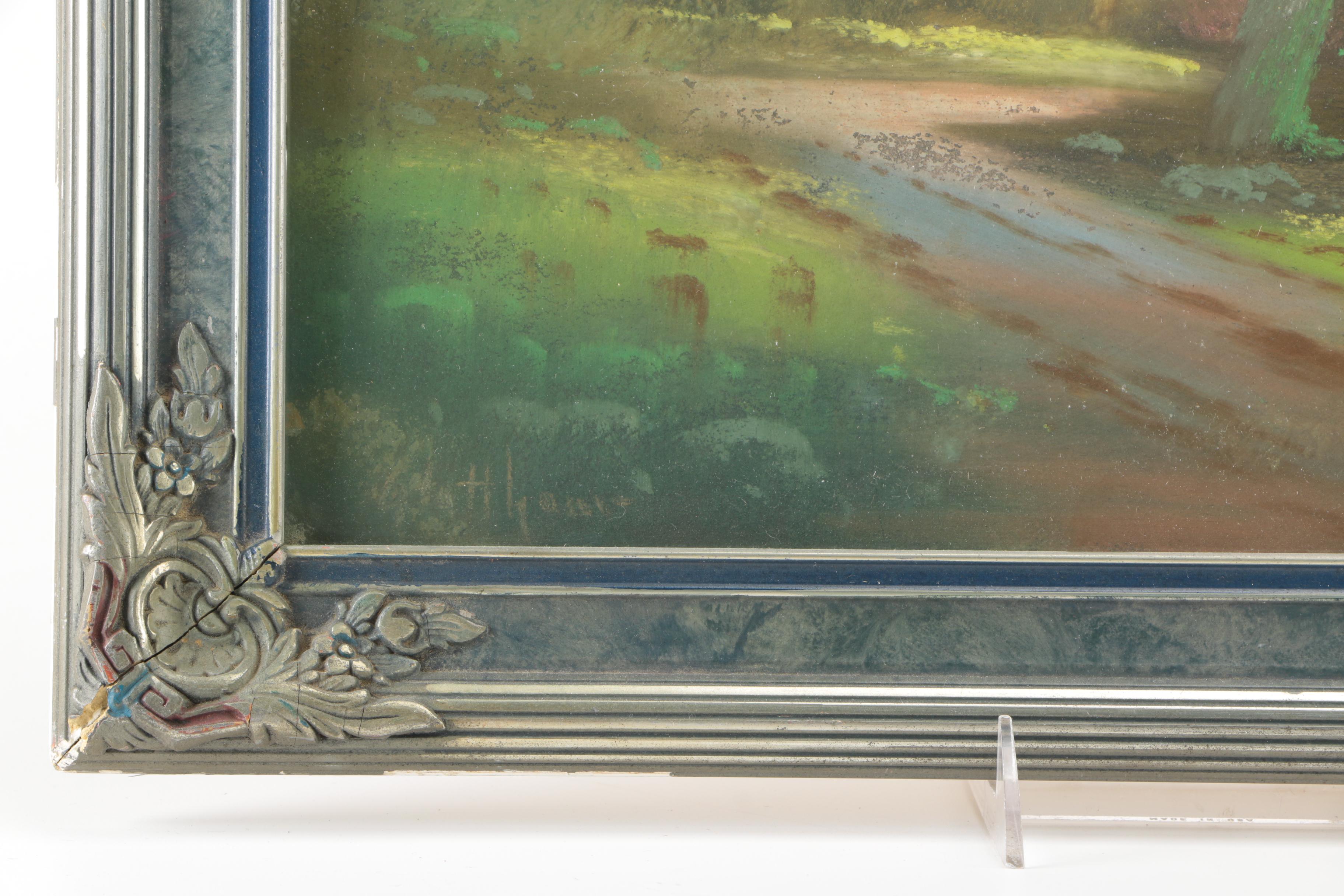 E. Matthews Pastel Drawing of Riverside Forest