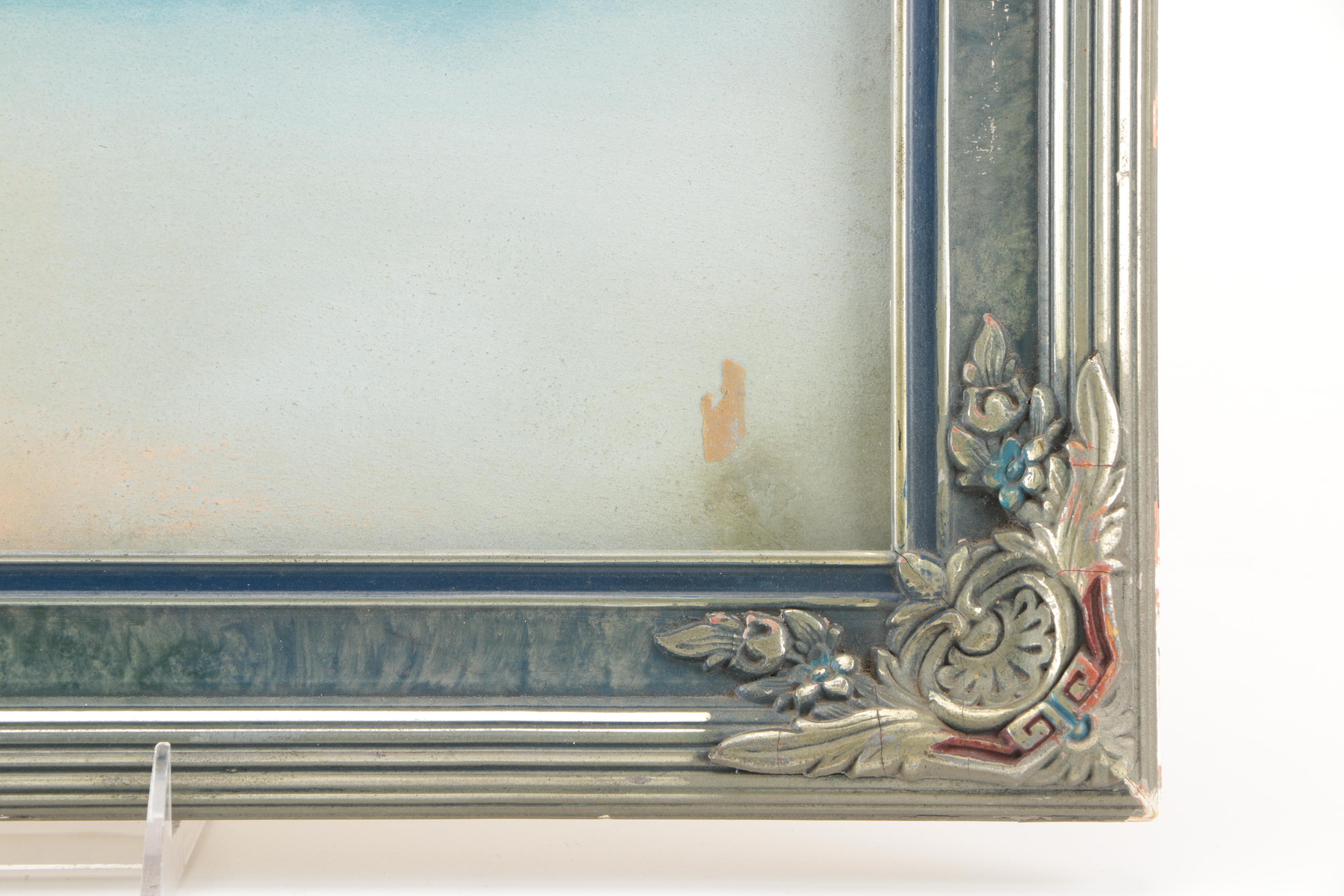 E. Matthews Pastel Drawing of Riverside Forest