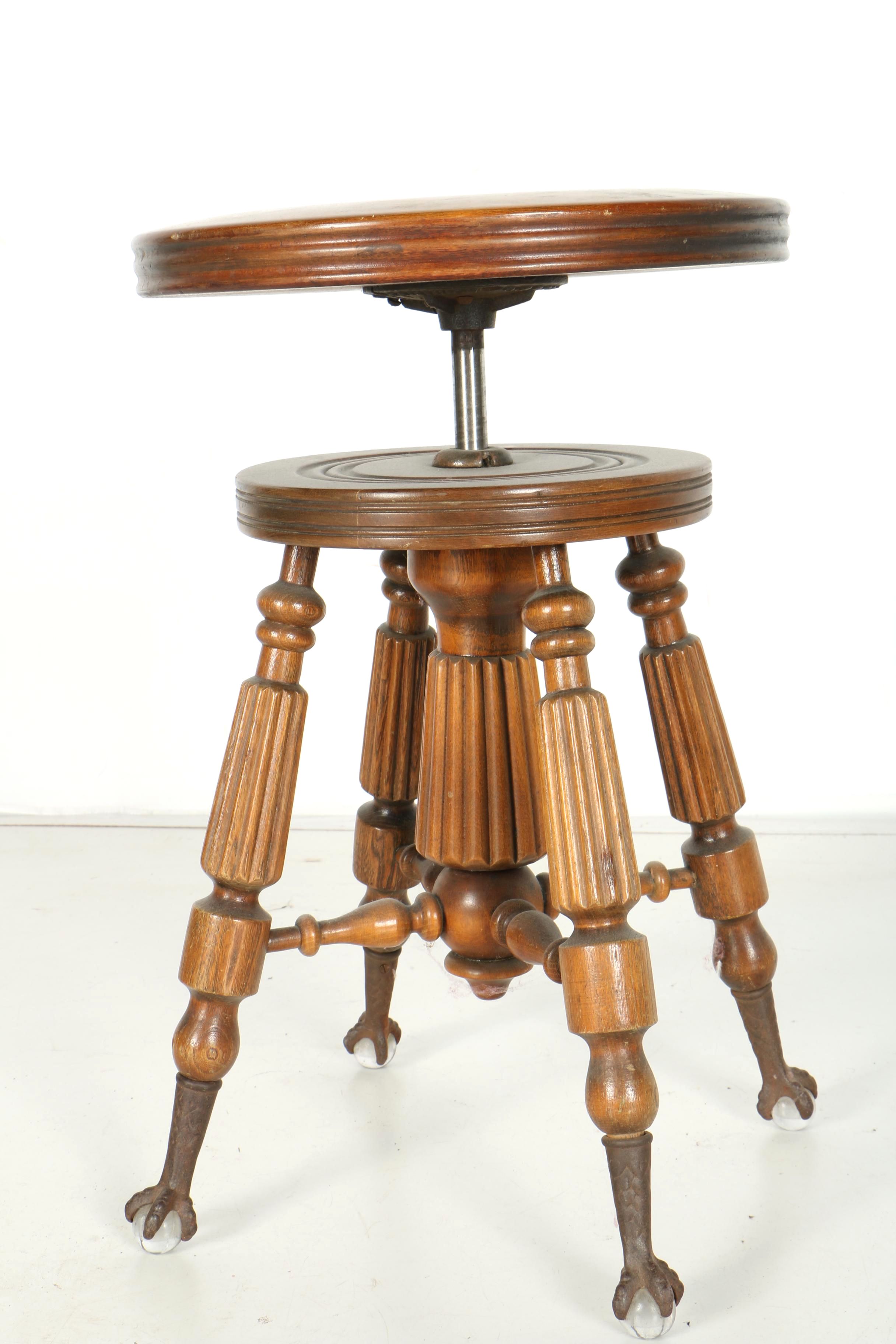 Antique Walnut Piano Stool by Dominion Organ and Piano Co. Ltd.