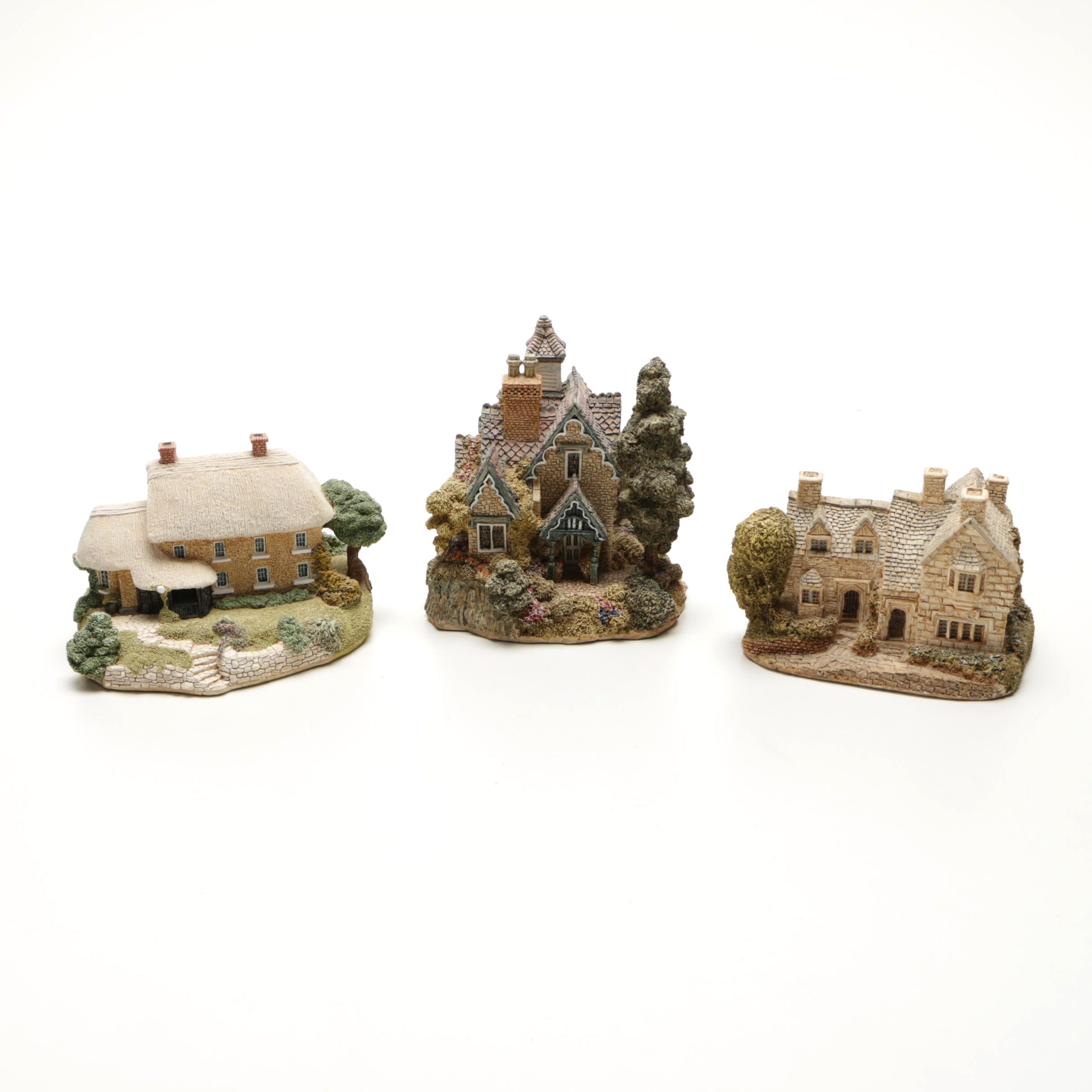Three Lilliput Lane Resin Miniature Houses