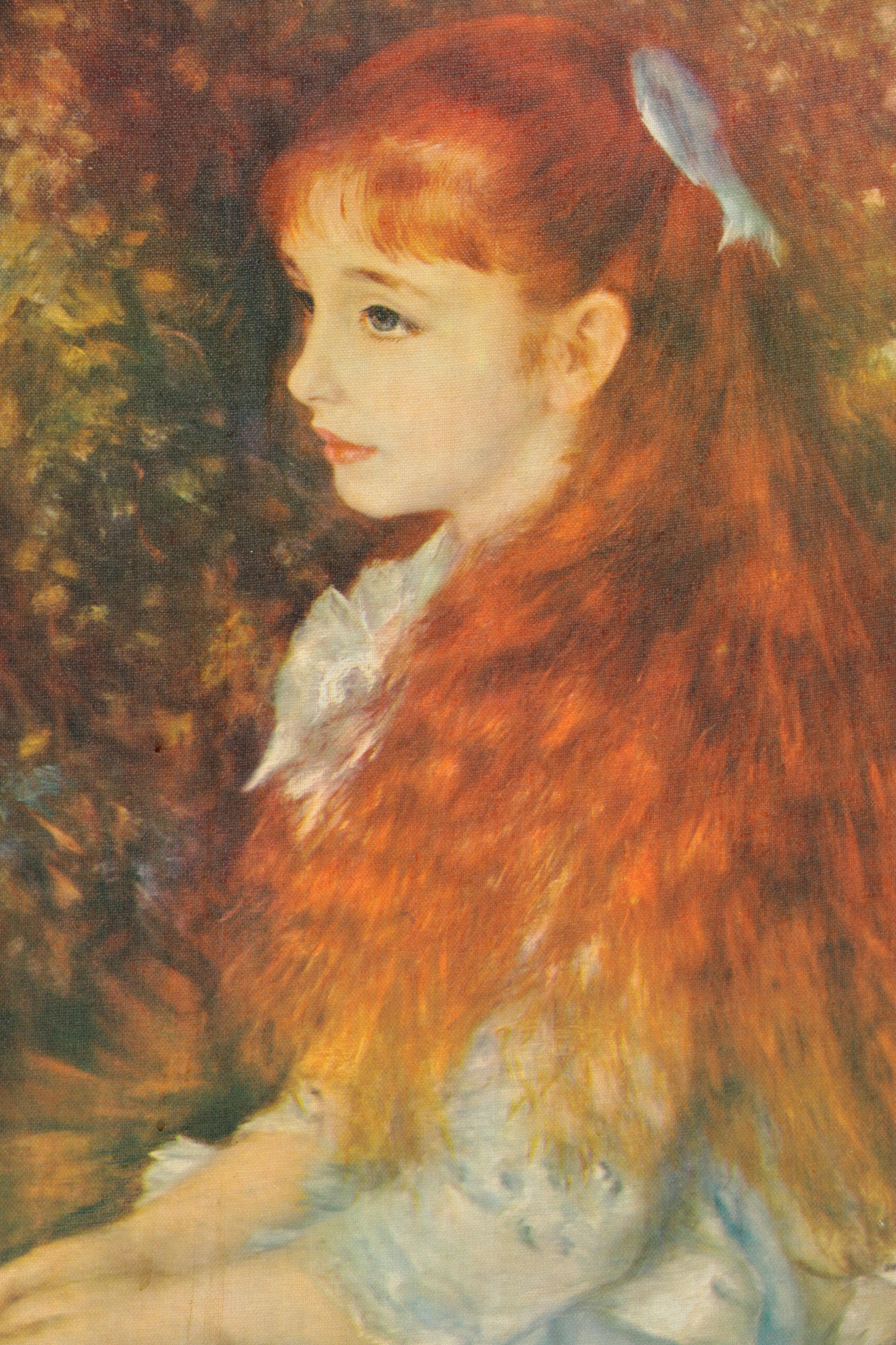 Offset Lithograph After Pierre-Auguste Renoir's Painting "Portrait of Mademoiselle Irene Cahen d'Anvers"