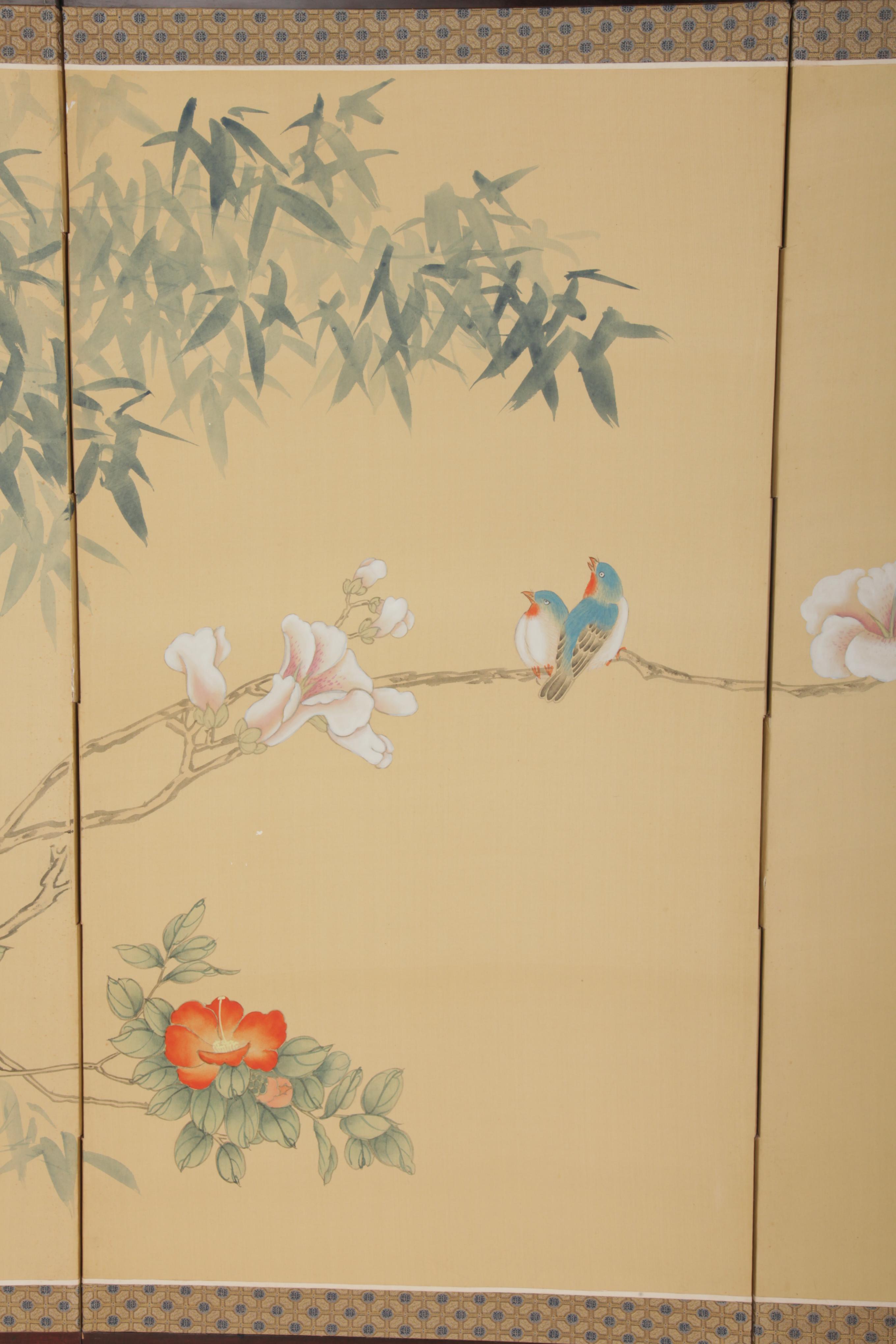 Chinese Hand-Painted Folding Screen