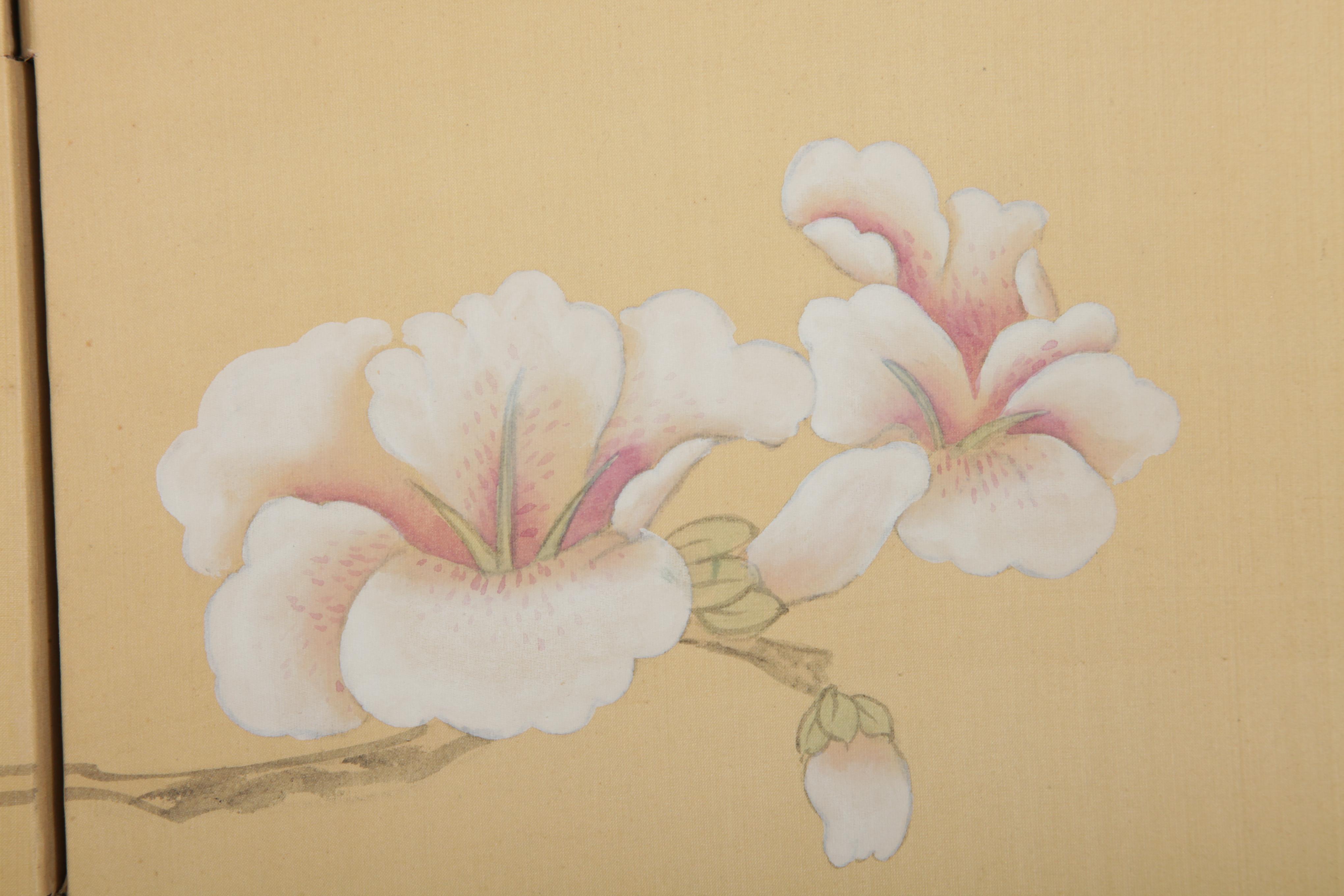 Chinese Hand-Painted Folding Screen