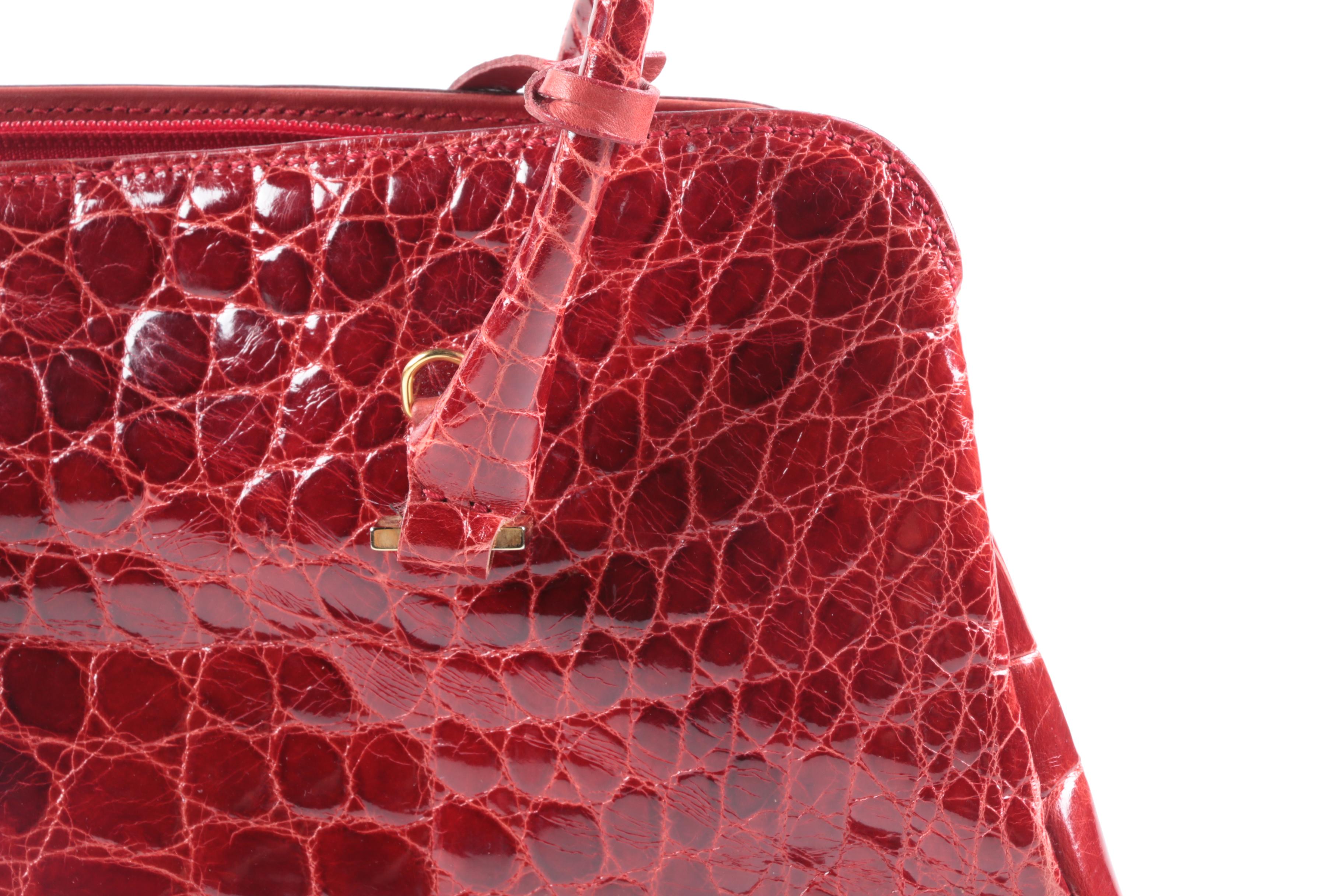 Red Alligator Handbag by Mauro Governa for Suarez