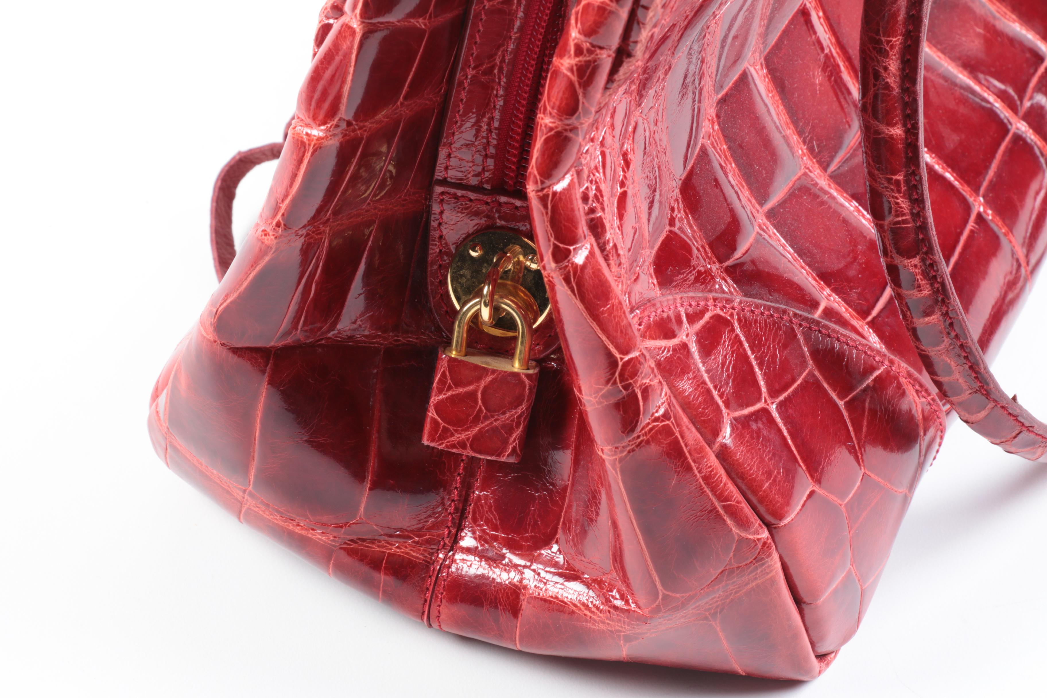 Red Alligator Handbag by Mauro Governa for Suarez