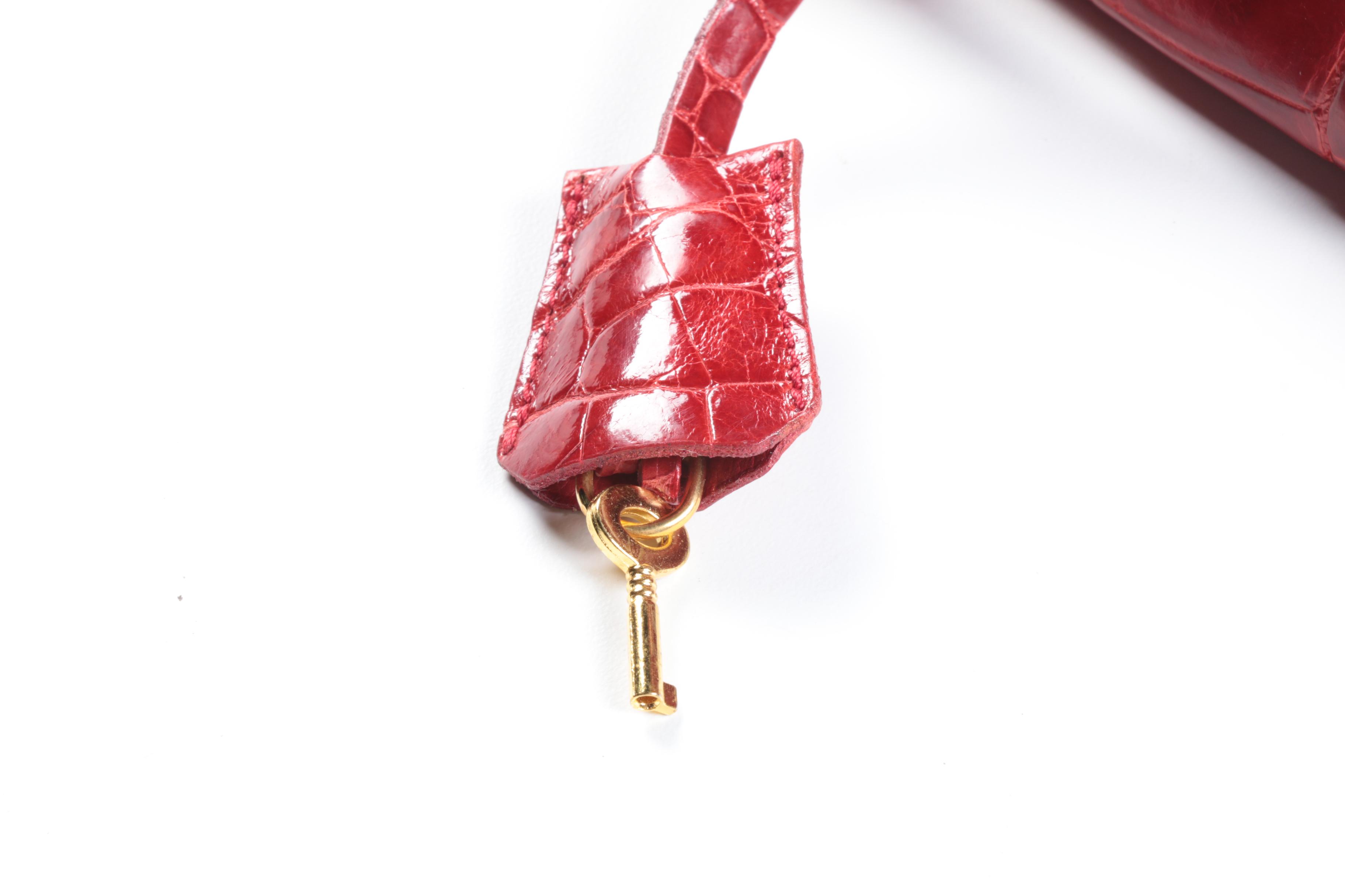 Red Alligator Handbag by Mauro Governa for Suarez