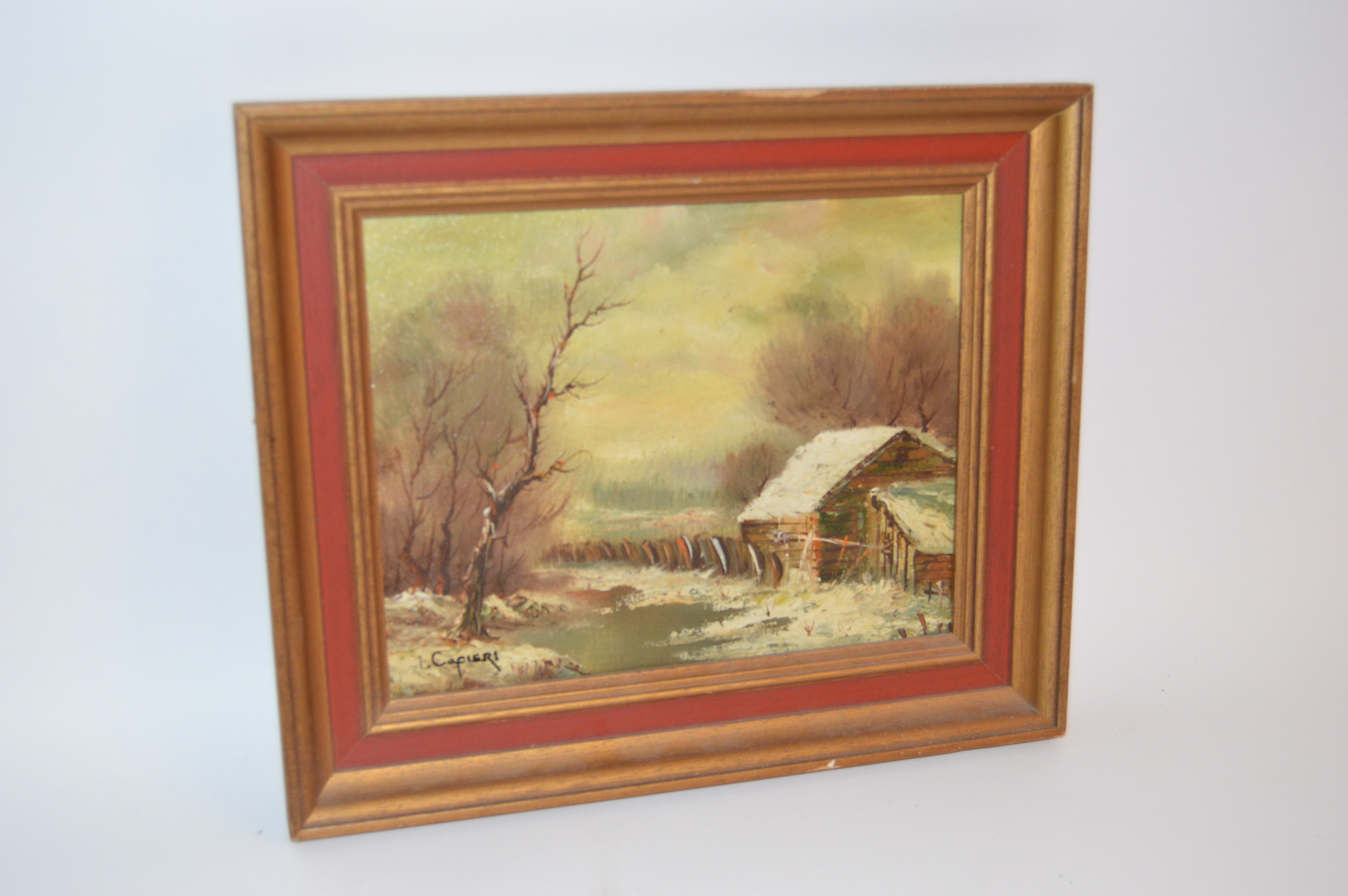 Pair of Vintage Landscape Oil Paintings by Cafieri