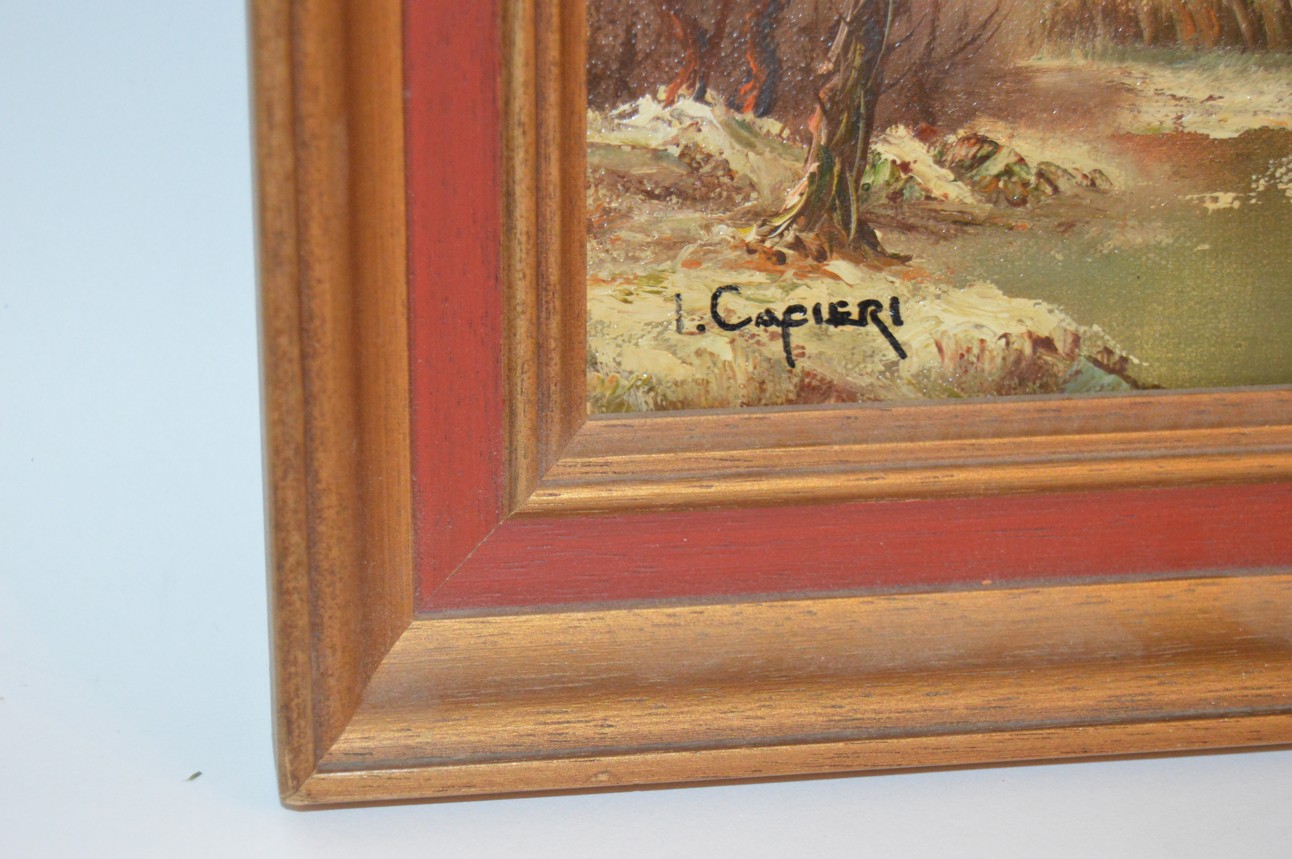 Pair of Vintage Landscape Oil Paintings by Cafieri