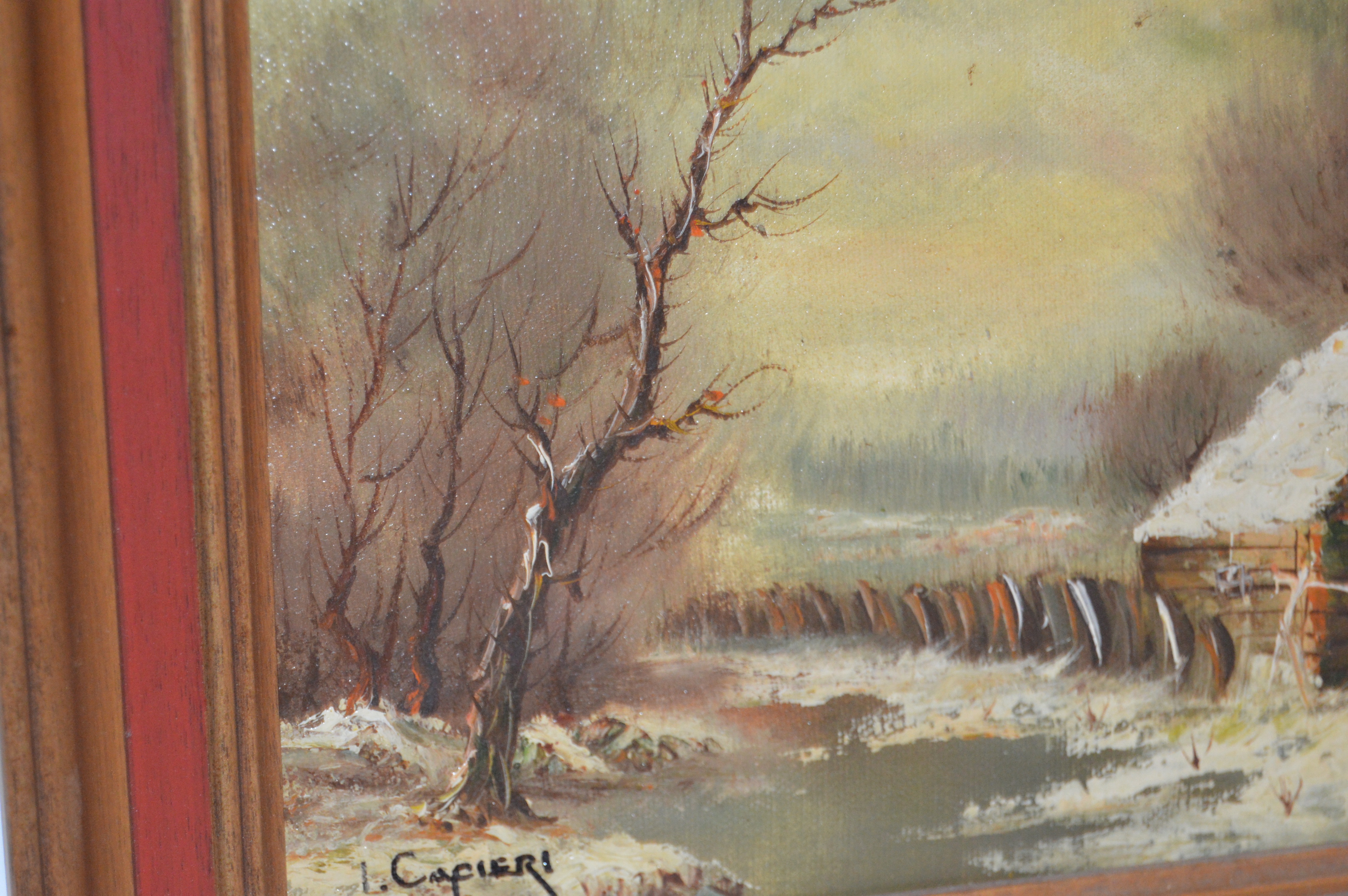 Pair of Vintage Landscape Oil Paintings by Cafieri