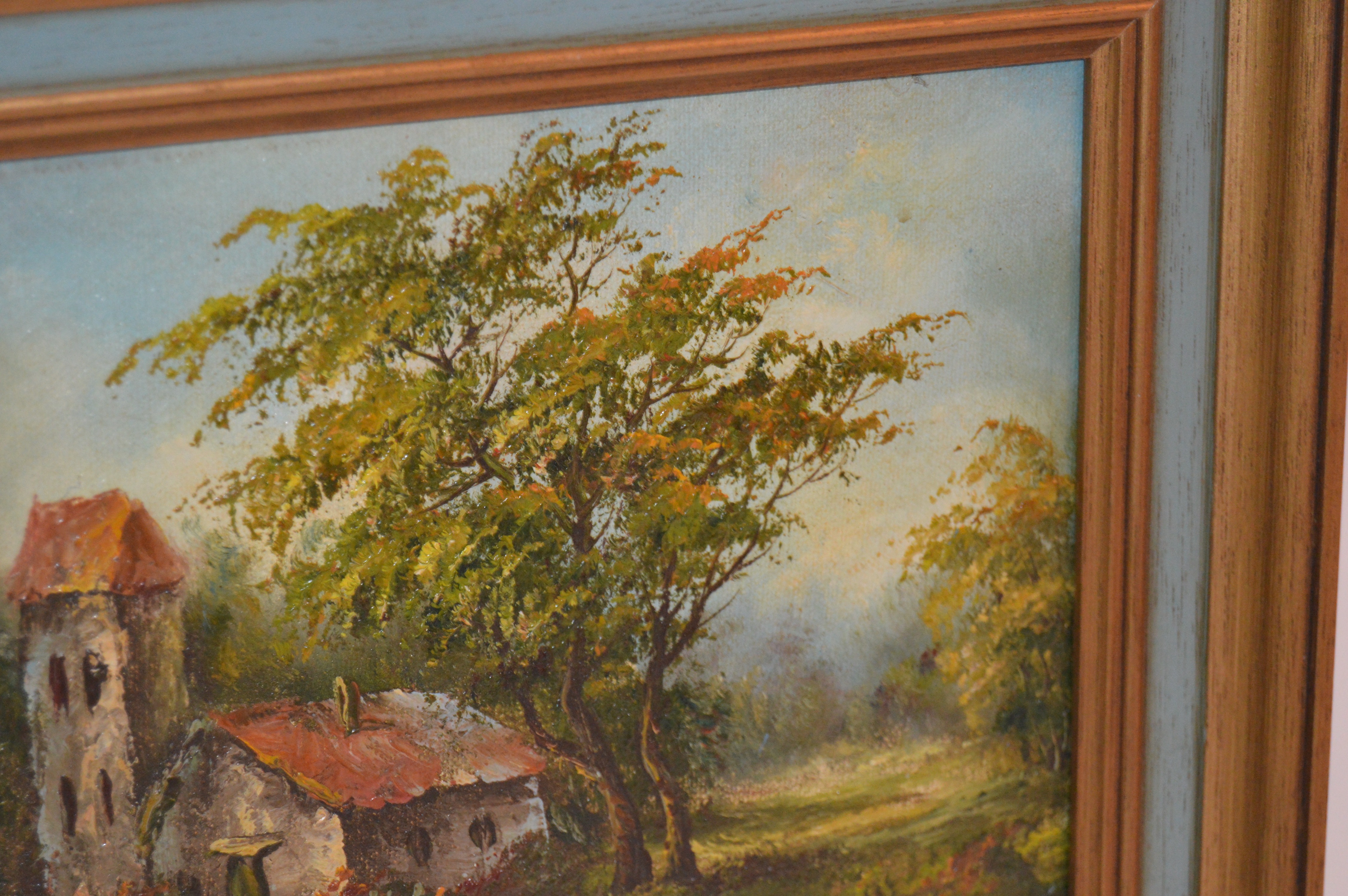 Pair of Vintage Landscape Oil Paintings by Cafieri