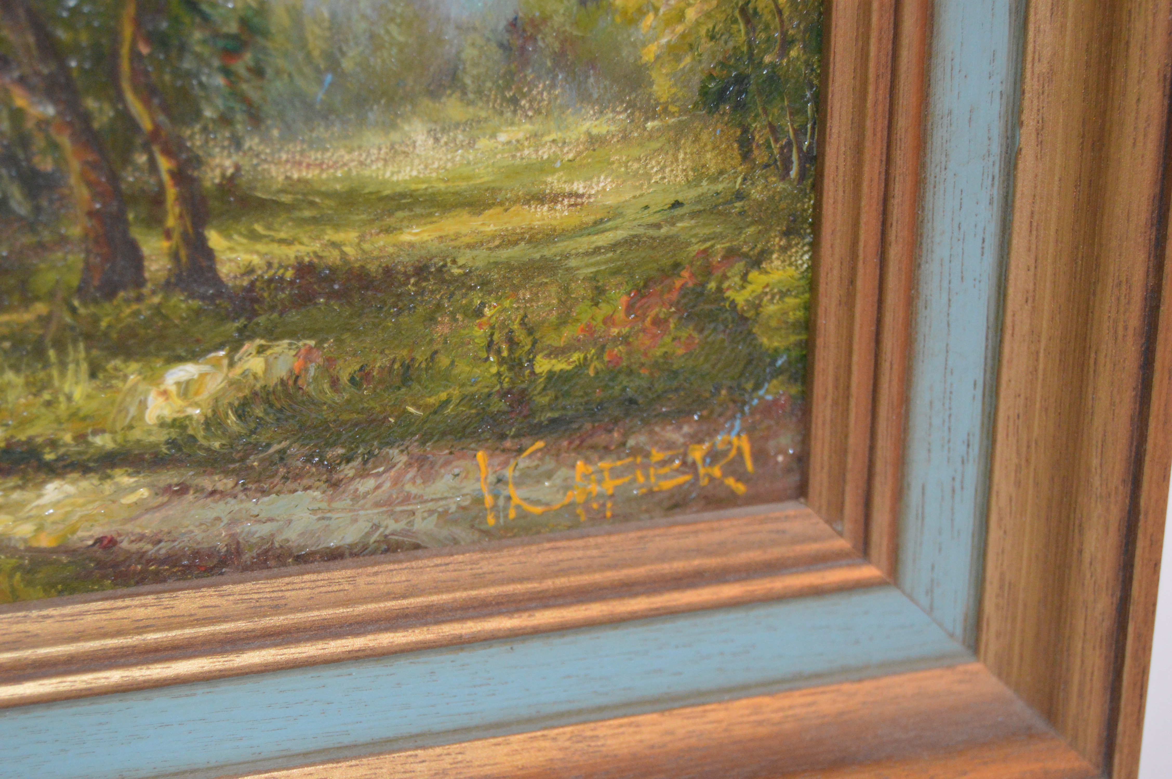 Pair of Vintage Landscape Oil Paintings by Cafieri