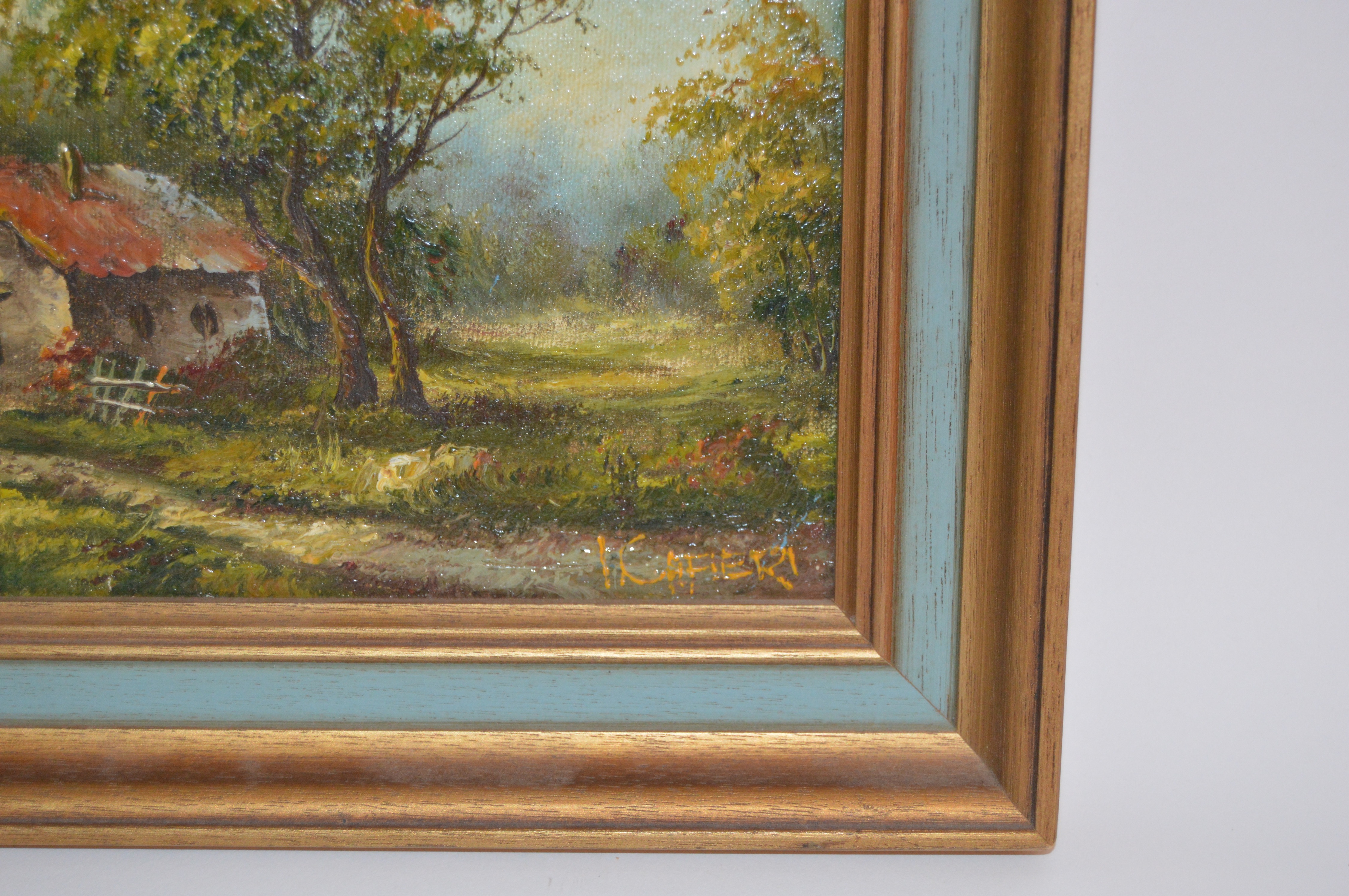 Pair of Vintage Landscape Oil Paintings by Cafieri