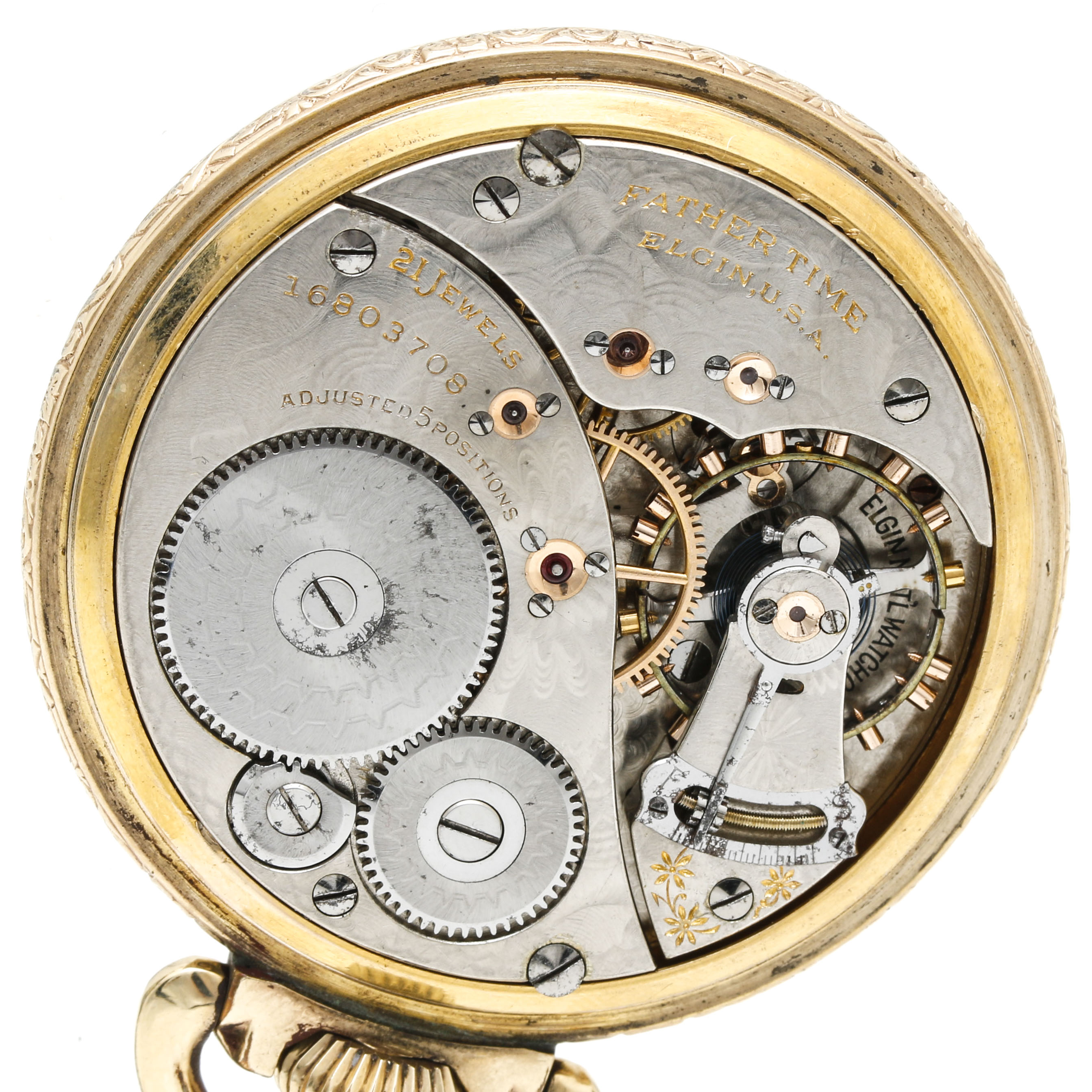 Vintage Elgin Open Face Pocket Watch