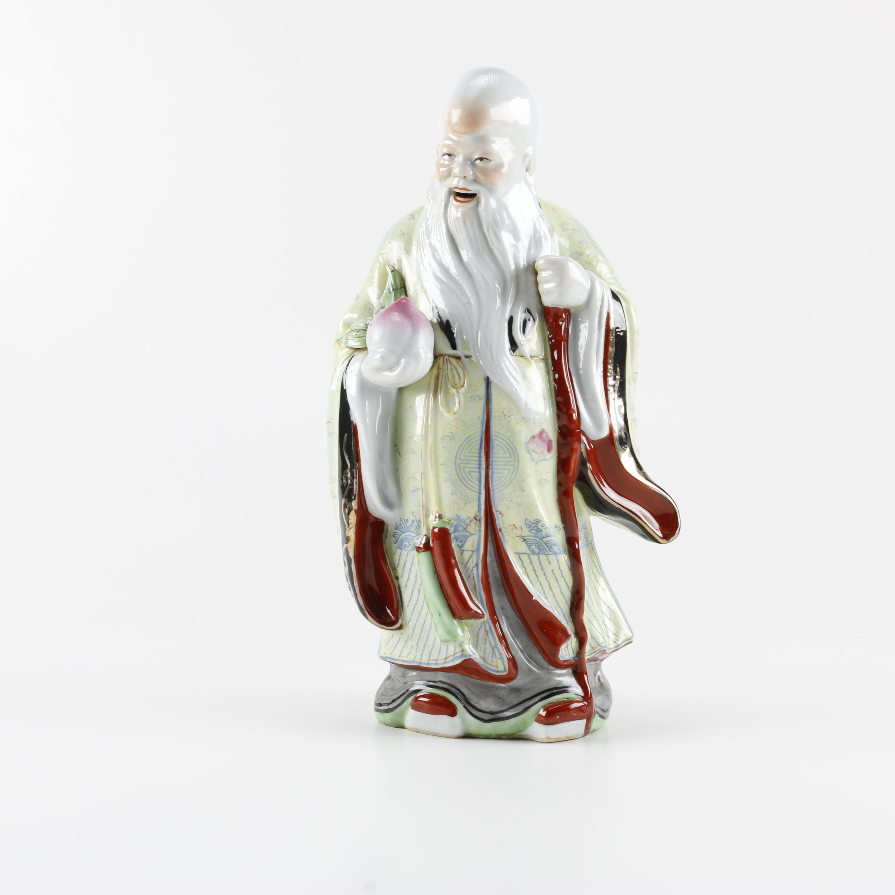 Daoist God of Longevity Figurine