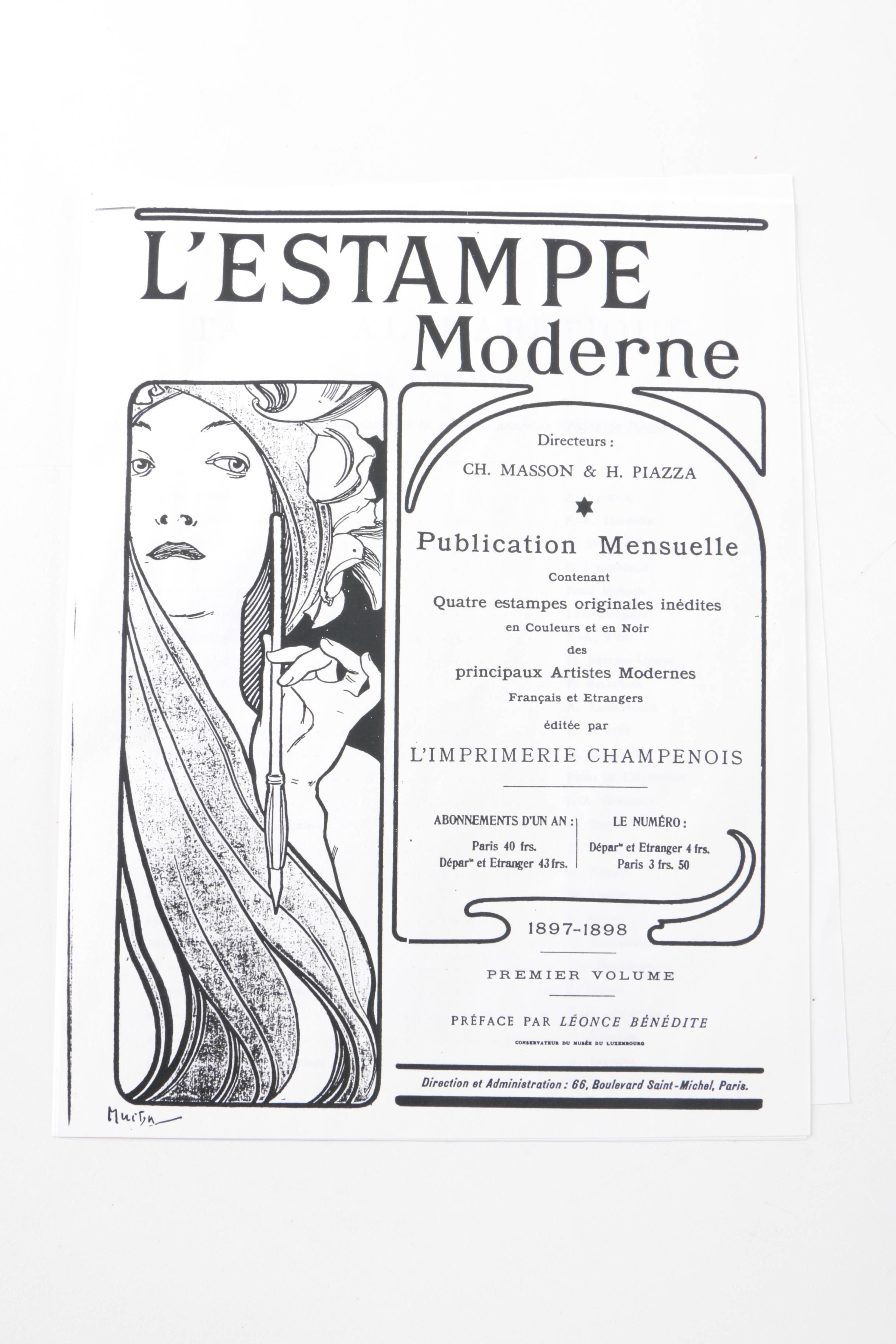 Henry Detouche Stone Lithograph "Dans Les Ronces"