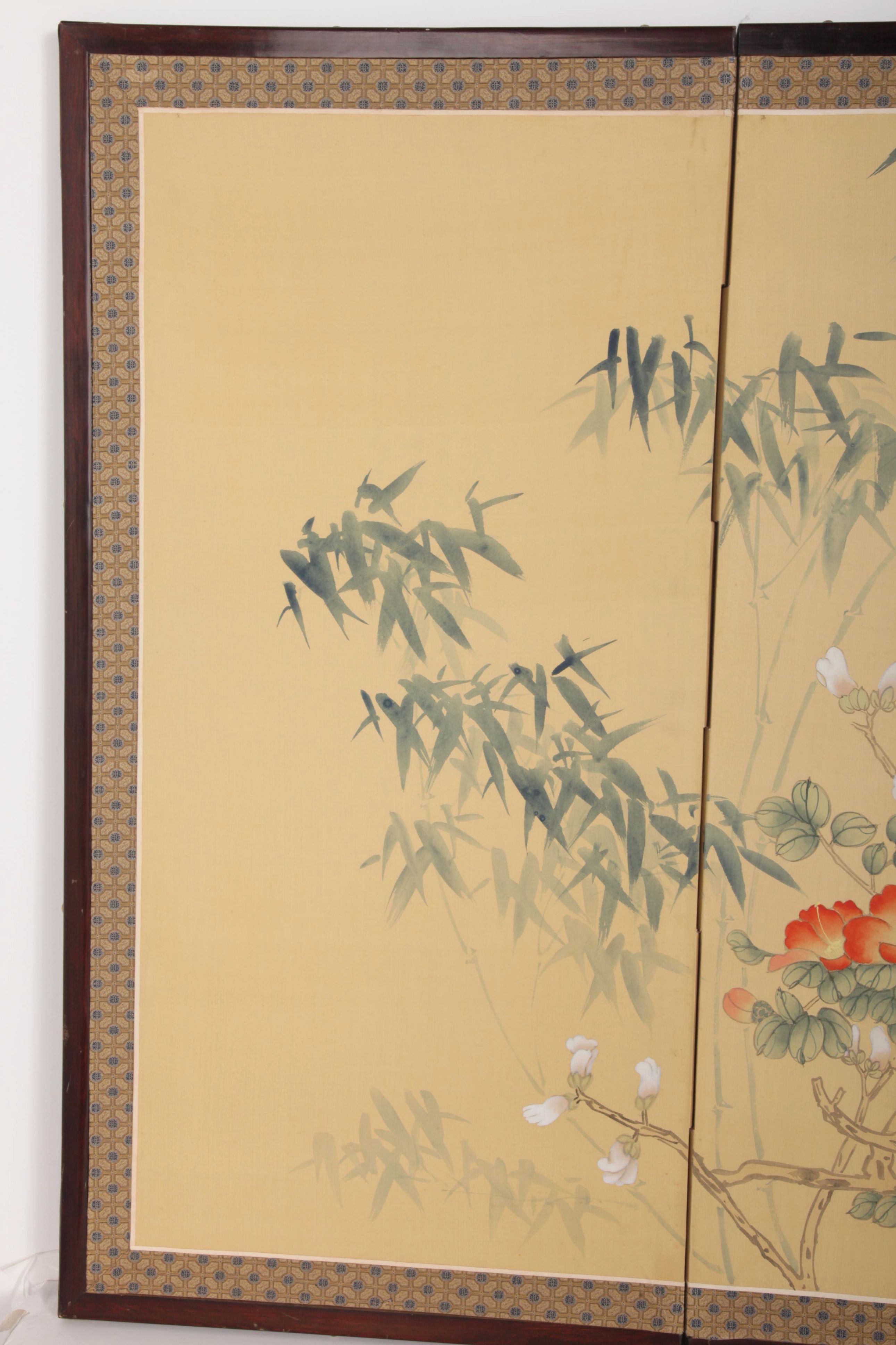 Chinese Hand-Painted Folding Screen