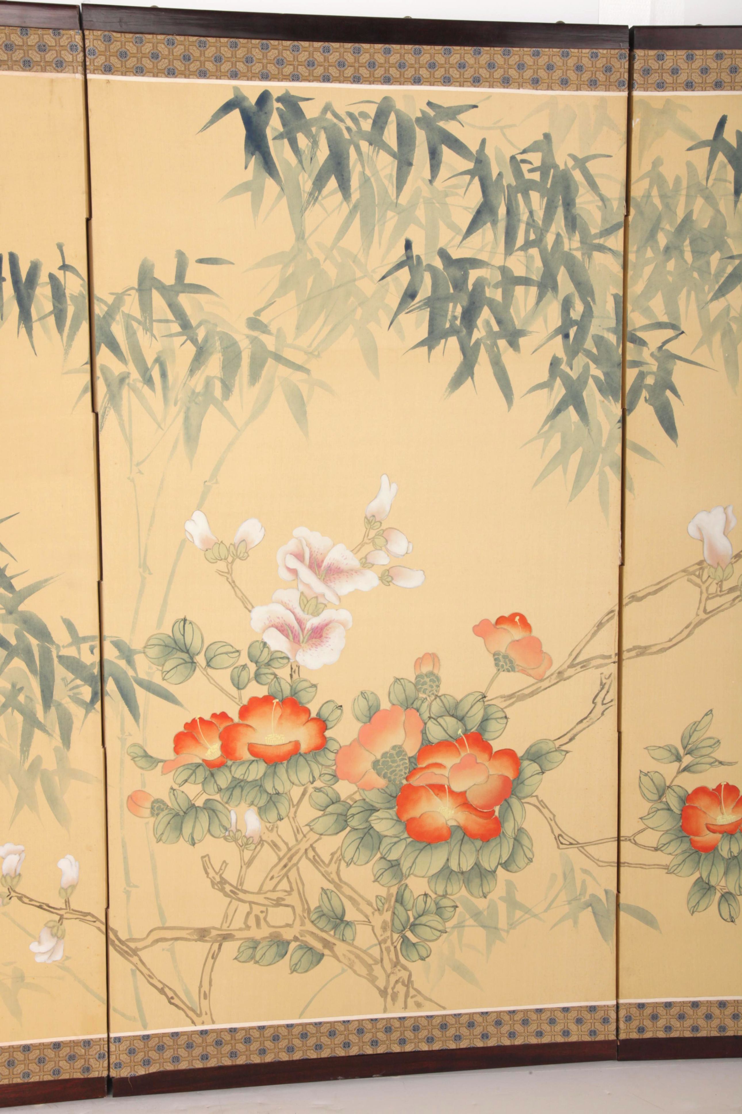 Chinese Hand-Painted Folding Screen