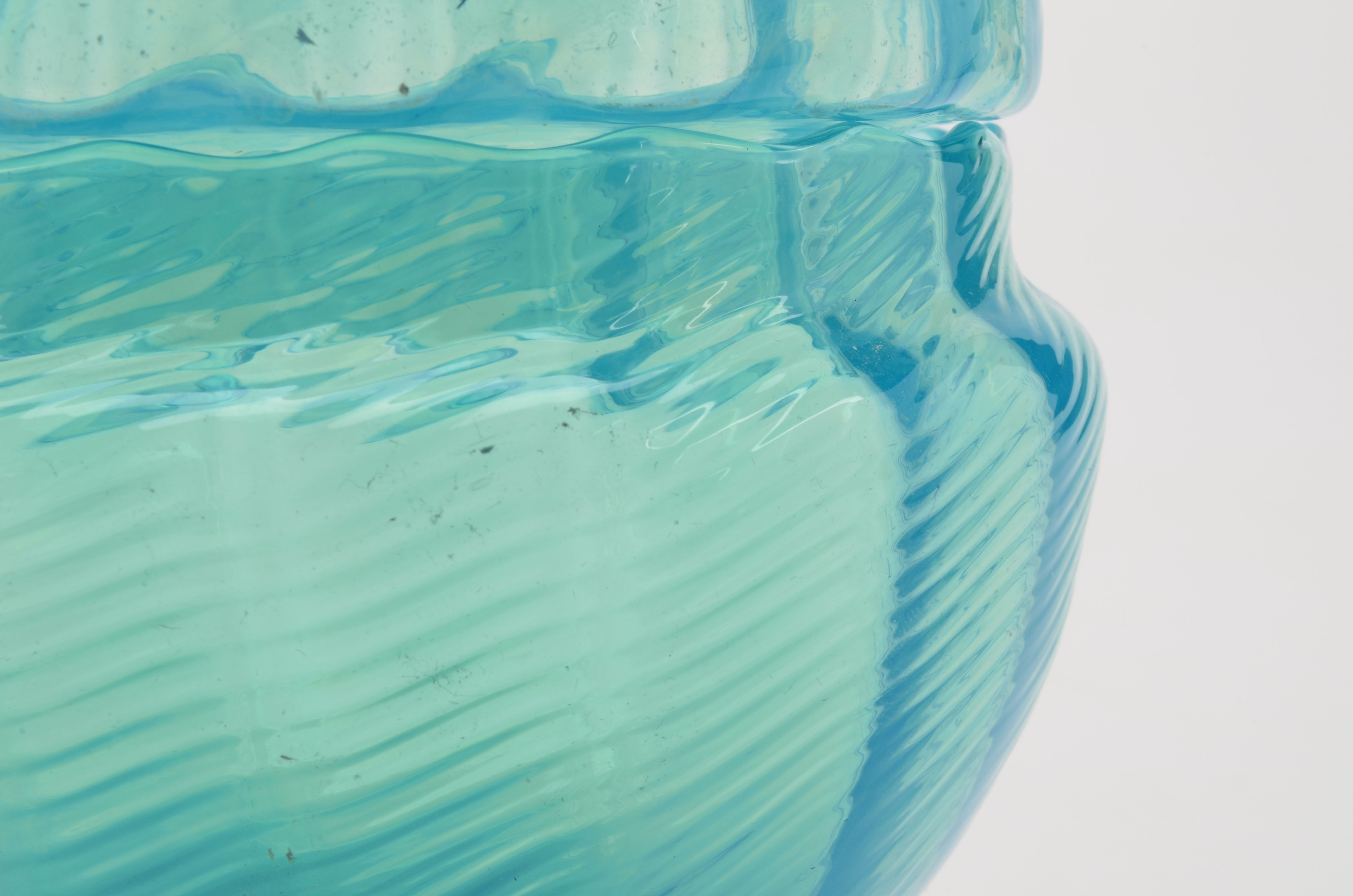 Opalescent Blue Lidded Compote