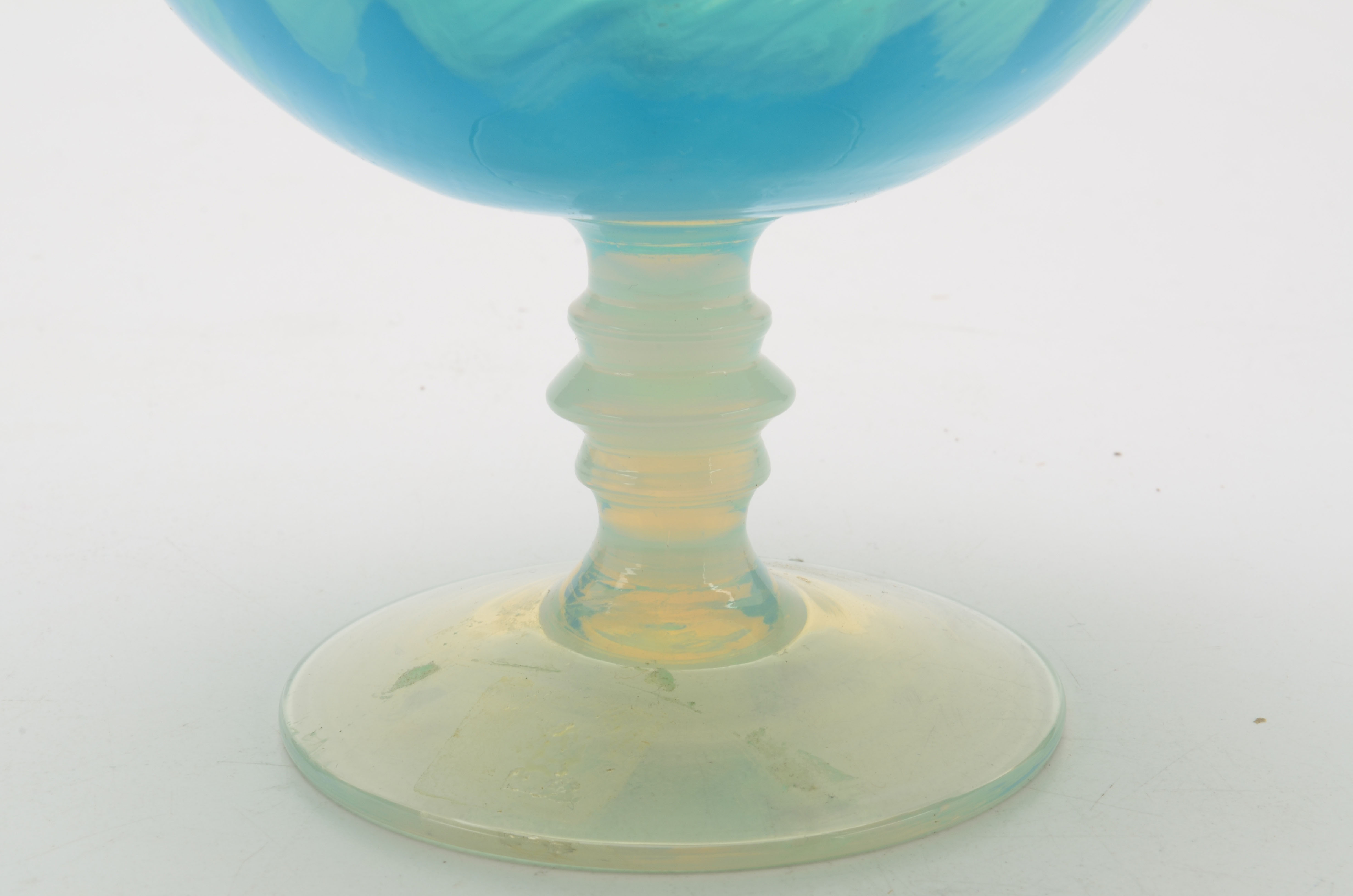 Opalescent Blue Lidded Compote